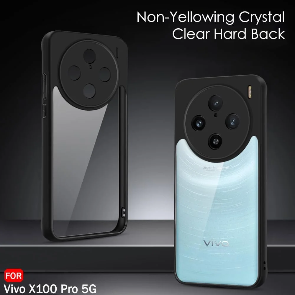 DL3 Mobilak Clear TPU Case for vivo X100 Pro 5G, Camera protection, Shock-absorbing protection, Scratch-resistant surface - Black