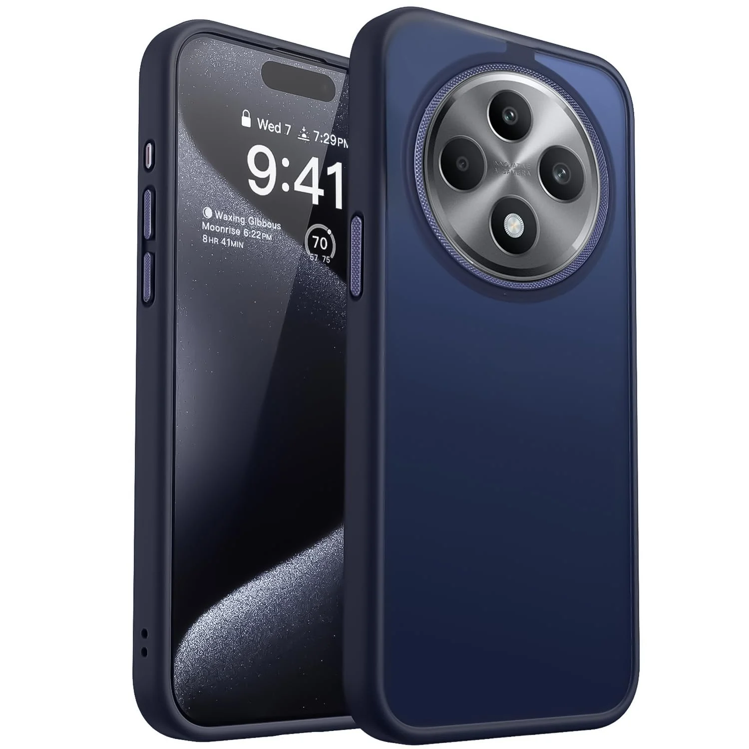 Dl3 Mobilak Case for Oppo Reno12 F/Reno 12F Case Magnetic Translucent Matte Phone Cases Thin Slim Fit Shockproof Bumper Protective Cover for Women Men Girls (Baby Blue)