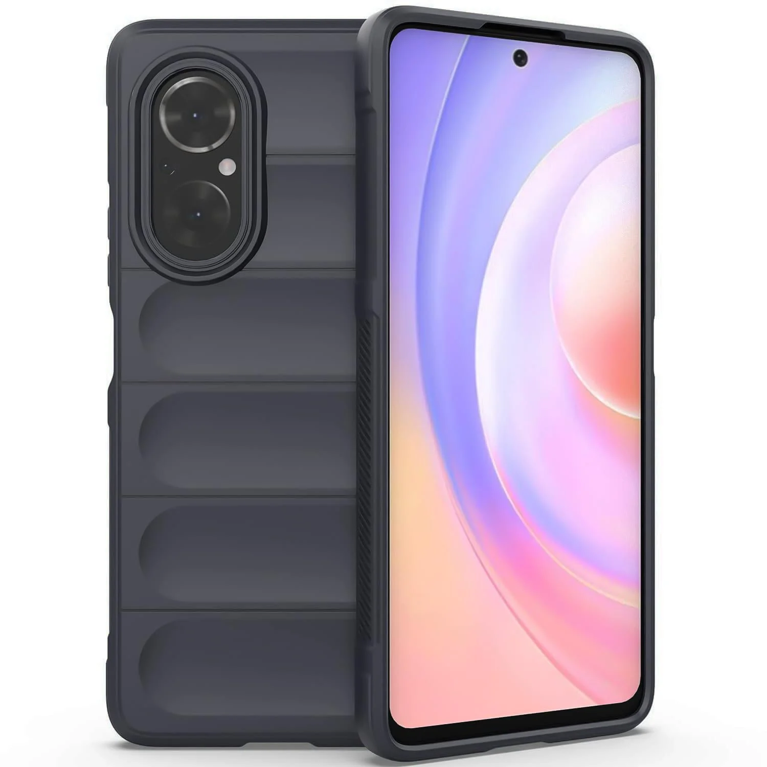 DL3 Mobilak Flexible Silicone and TPU Protective Case with Camera Protection for Huawei Nova 9 SE / Honor 50 SE - Dark Gray