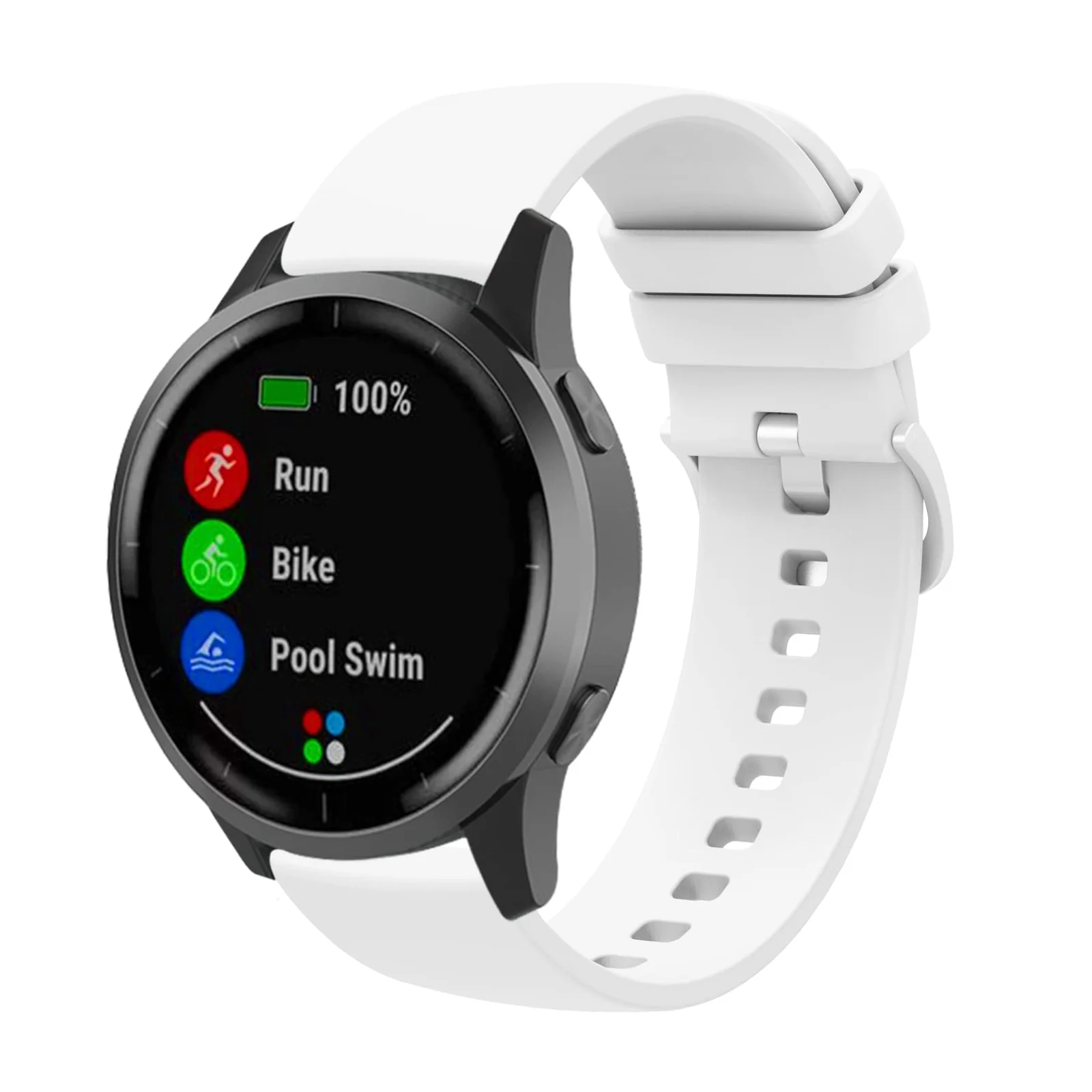 DL3 Mobilak Silicone Buckle Band 22MM Strap For Xiaomi Redmi Watch 5 Active/5 Lite/Samsung Galaxy Watch 3 45mm/Watch 46mm/Gear S3/Huawei watch GT5 GT4 GT3 GT2 GT 46MM/GT2E/GT3 Pro GT 5 Pro - White