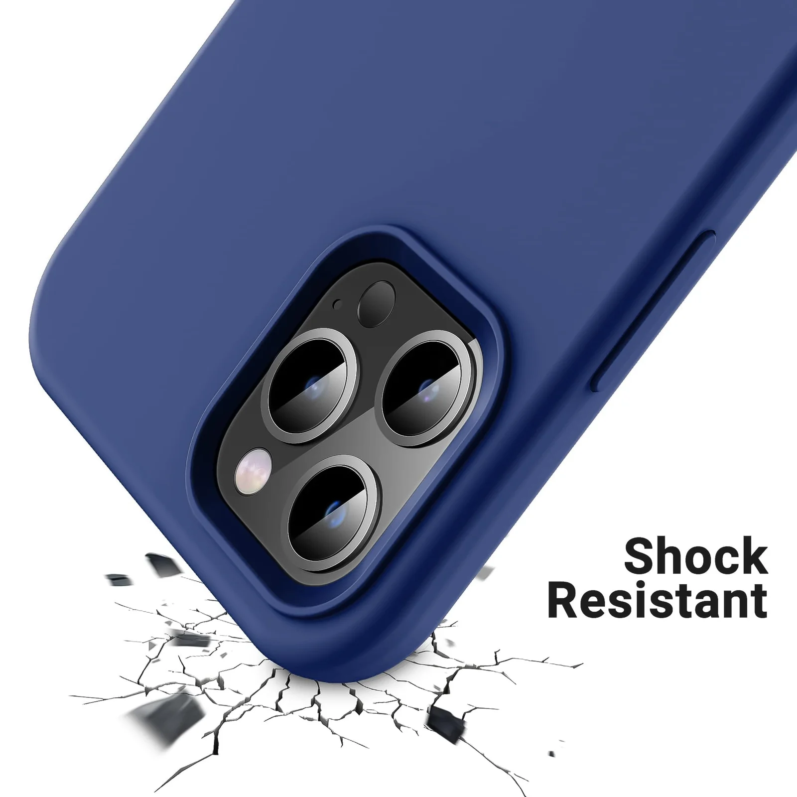 DL3 Mobilak Liquid Silicone Protective Case with Soft Microfiber Lining for iPhone 14 Pro Max (6.7 Inch) - Blue