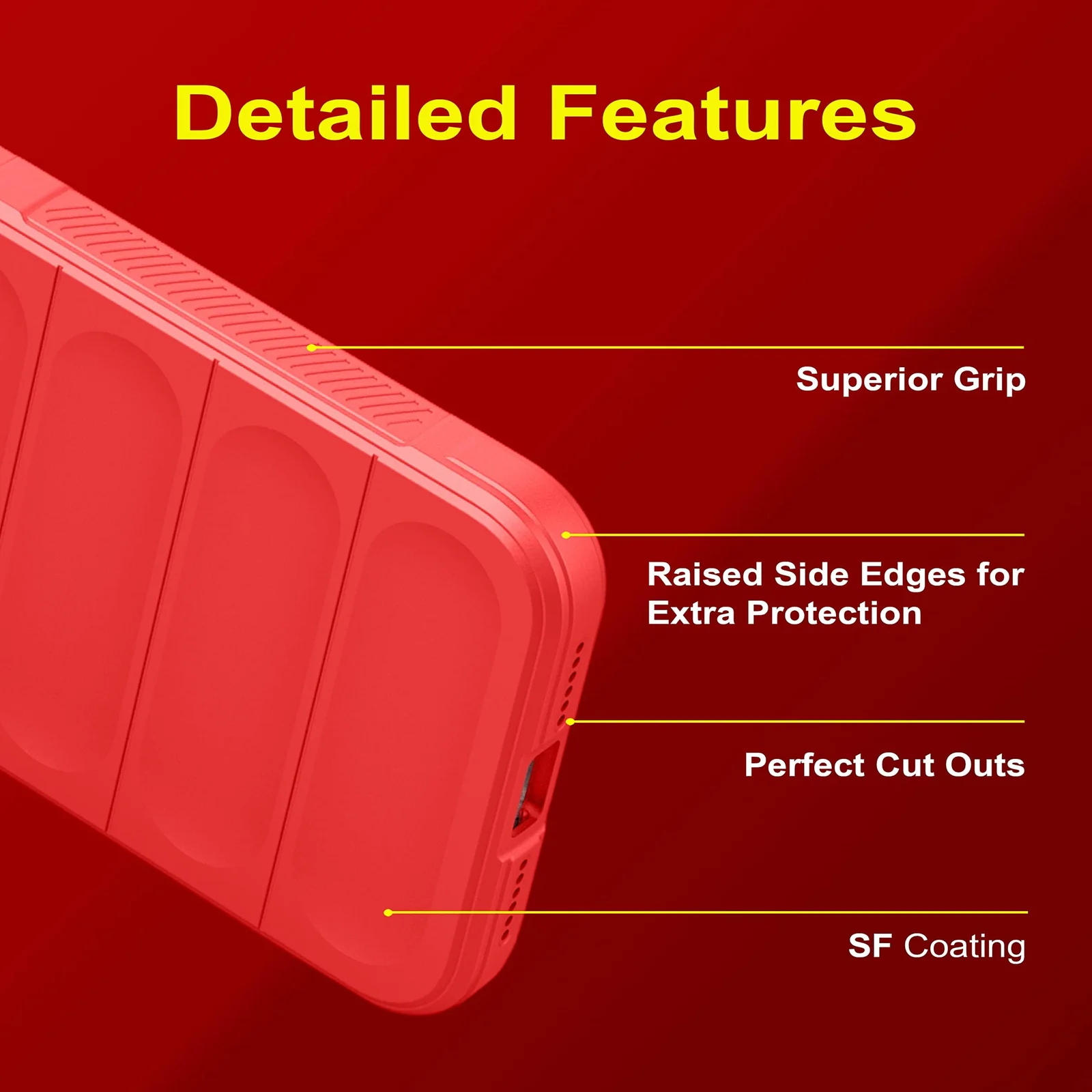 DL3 Mobilak Silicone Case for Samsung Galaxy A15 Heavy Duty Protective [Slim Fit] Shockproof Soft Flexible Protective Design Shock-Absorption TPU Cover With Camera Protection - Red