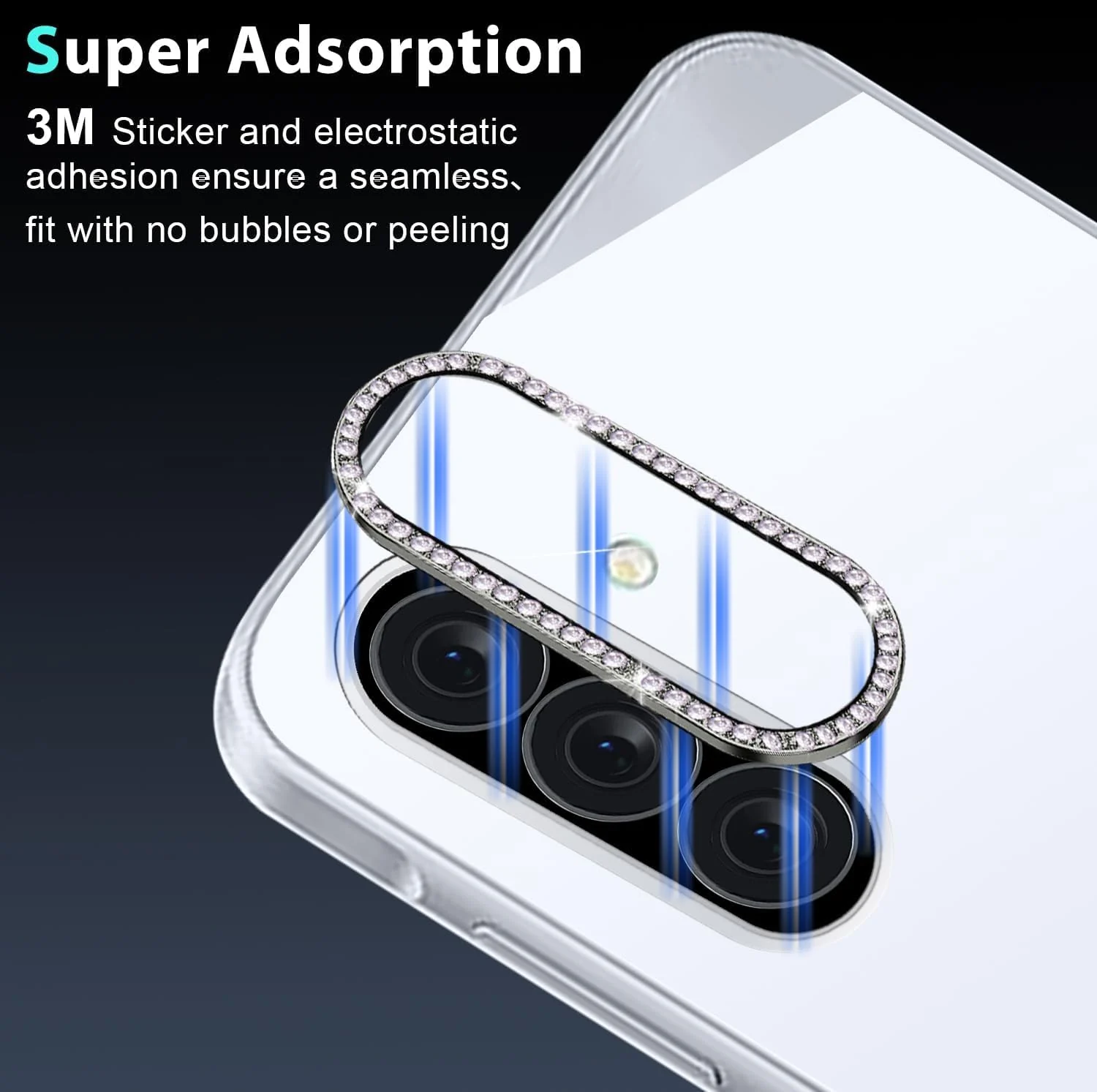 DL3 Mobilak Camera Lens Protector for Samsung Galaxy A07 4G Accessories, 9H Tempered Glass Metal Individual Ring Camera Cover Screen Protector, Case Friendly, Anti Scratch - Diamond Black