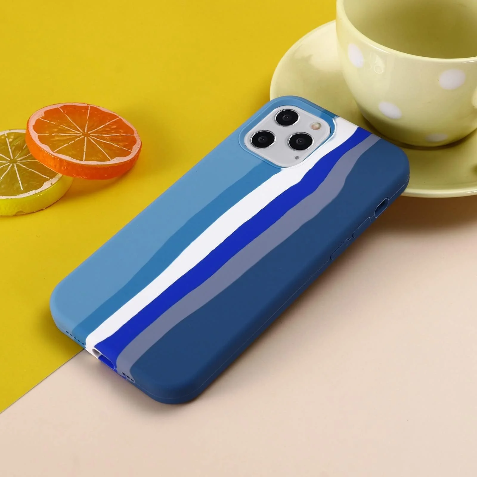 DL3 Mobilak Liquid Silicone Protective Case for iPhone 14 (6.1 Inch) with Camera Protection and Microfiber Lining - Multicolor 3