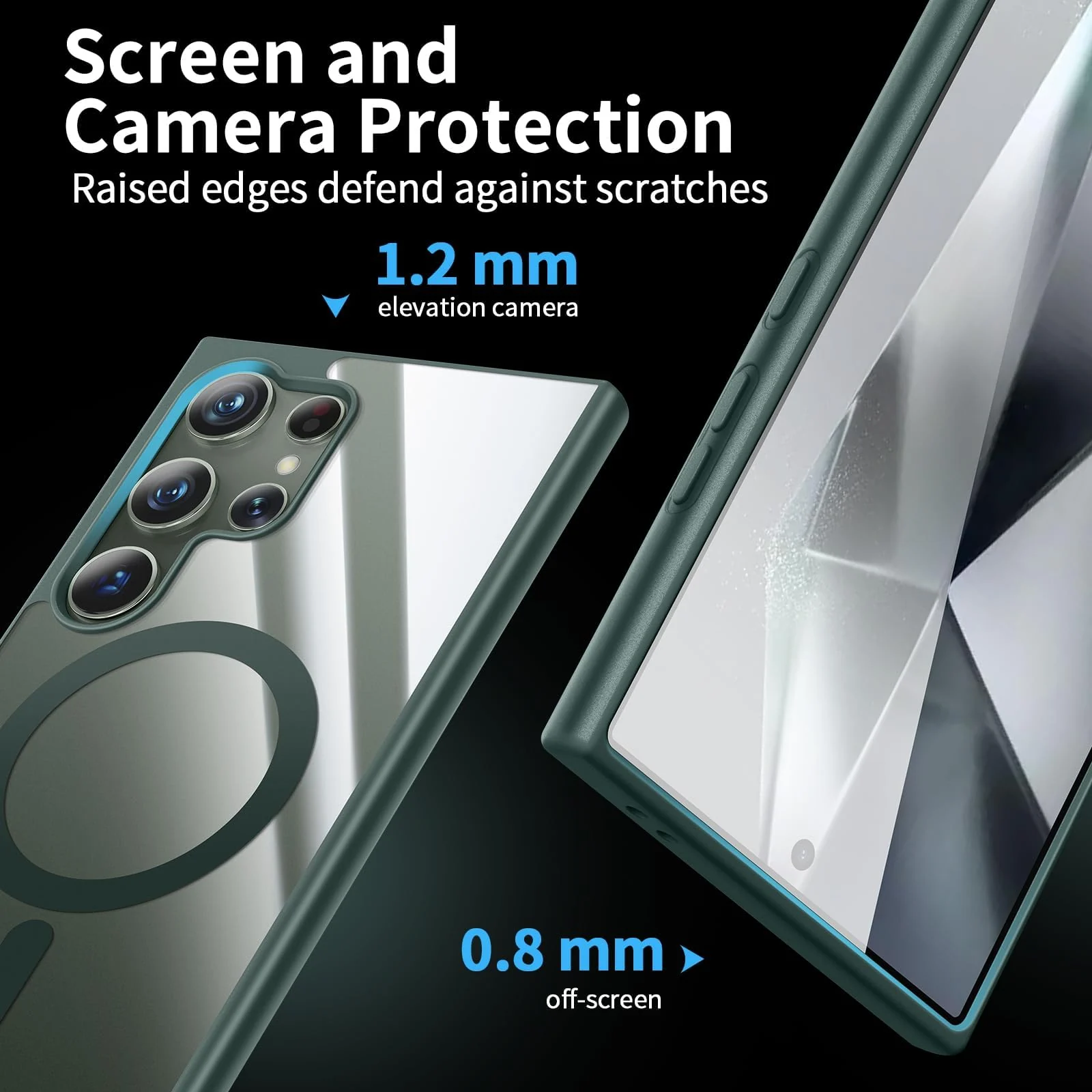 DL3 Mobilak MagSafe-Compatible Clear Magnetic Case for Samsung Galaxy S23 Ultra - Green