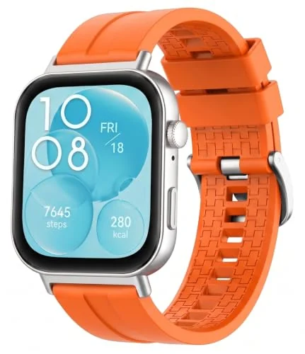 MOBIGON Soft TPU Silicone Sport Strap for Huawei Watch Fit 3 / 4 / 4 Pro / 5 / 5 Pro, Orange
