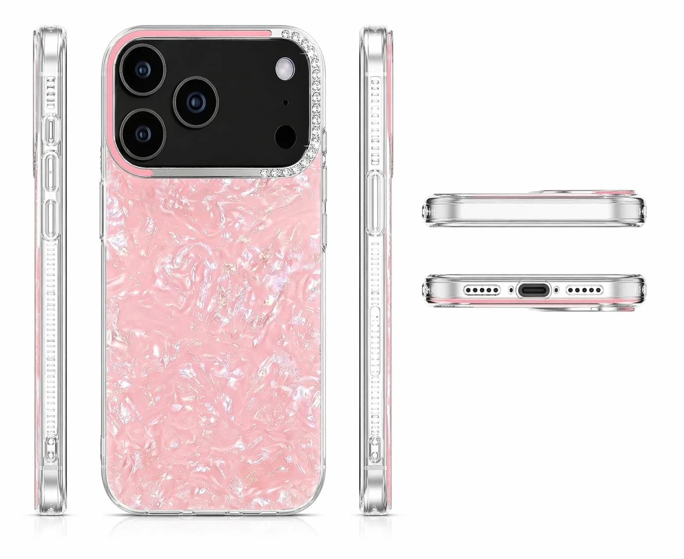 DL3 Mobilak Glitter Rhinestone Protective Case for iPhone XS Max with Shockproof Design - Pink