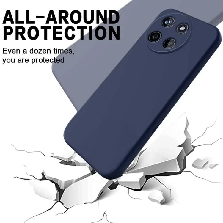 DL3 Mobilak Liquid Silicone Protective Case for realme 11 4G with Microfiber Lining and Shockproof Design - Midnight Blue