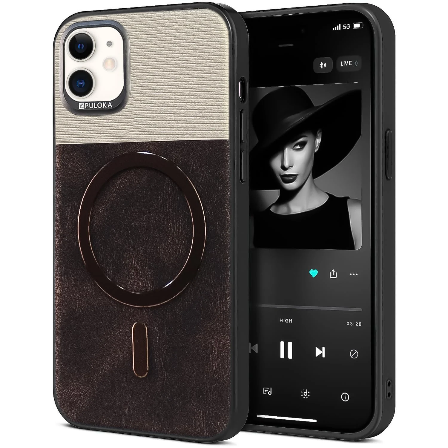 DL3 Mobilak Leather Wallet Case with Card Slot for iPhone 11 (6.1-Inch) with Camera Protection and MagSafe Compatibility