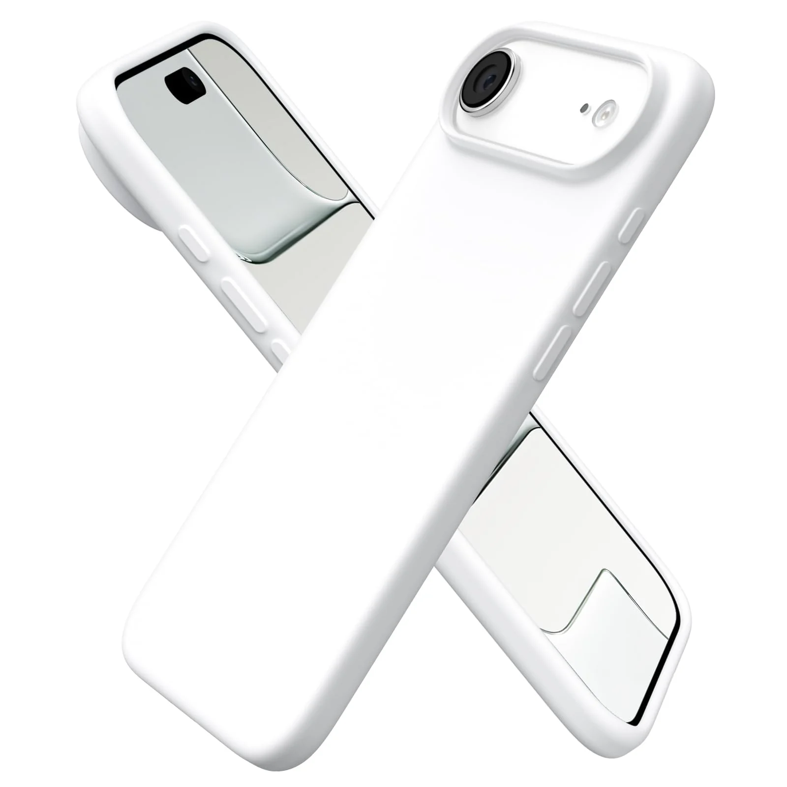 DL3 Mobilak Compatible with iPhone 17 Air 6.5-Inch Case, Premium Liquid Silicone Case, Full Body Protective Cover, Shockproof, Slim Phone Case, Anti-Scratch Soft Microfiber Lining - White