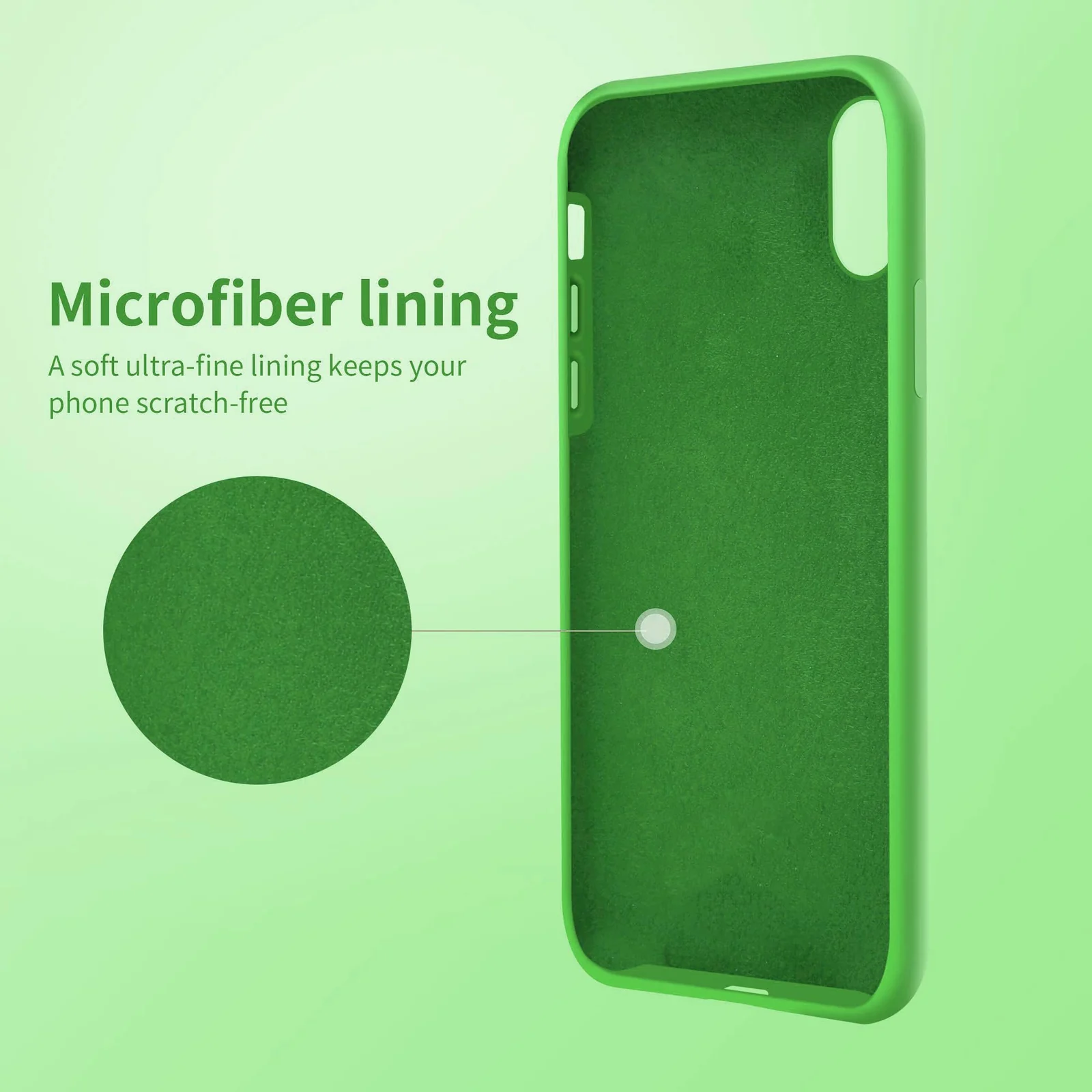DL3 Mobilak Liquid Silicone Protective Case for iPhone XS Max with Camera Protection and Microfiber Lining - Neon Green