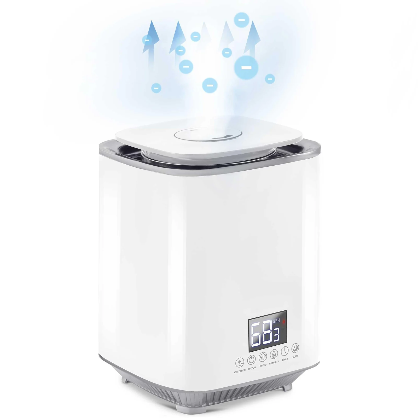 Mobigon 3 Litres Humidifier for Room, Cool Mist Ultrasonic Humidifier / Essential Oil Diffuser, Super Quiet 360°Nozzle, Colorful Change, Auto Shut Off&UV Light&, Lasts Up to 24 Hours - White