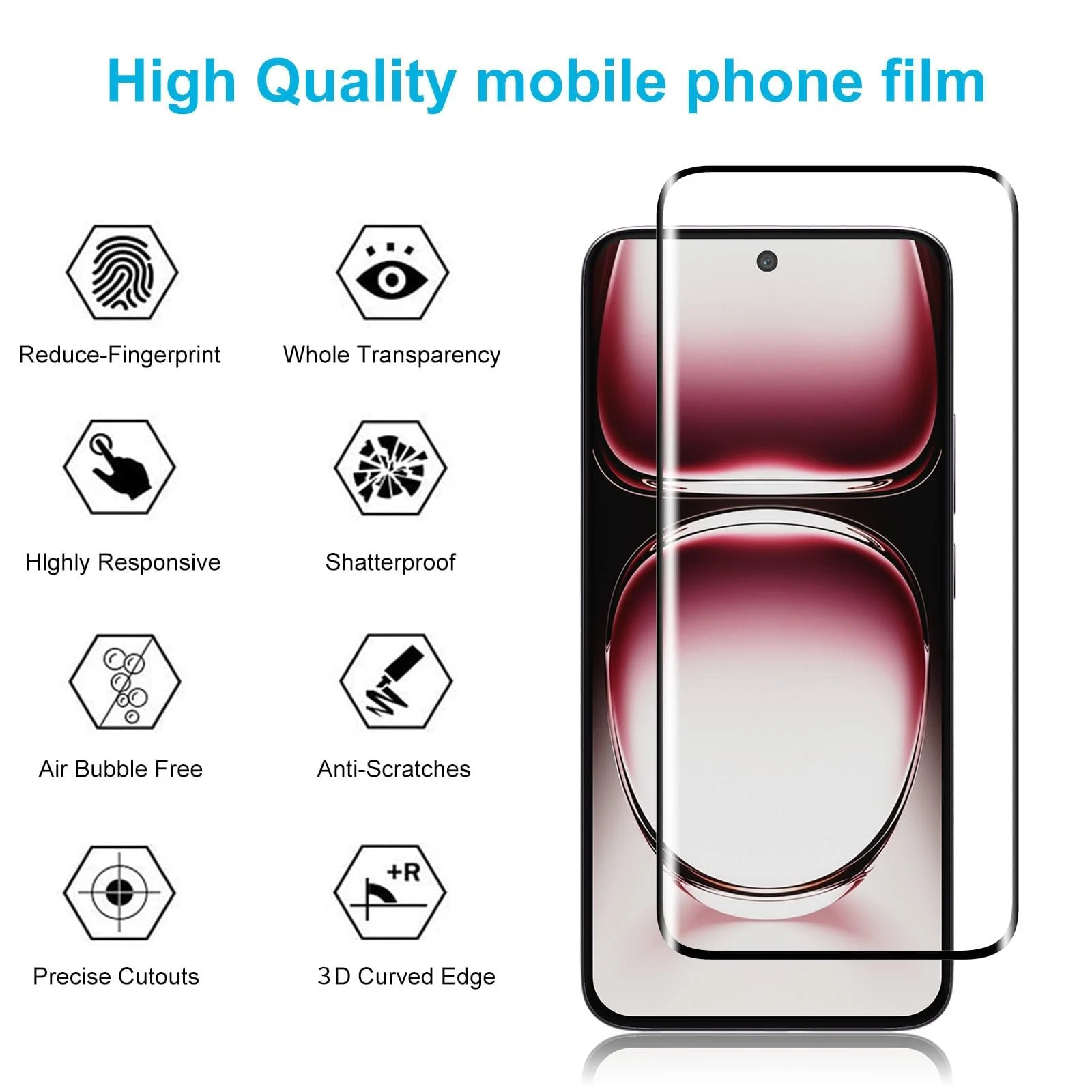 DL3 Mobilak Screen Protector for OPPO Reno 12 PRO, Tempered Glass Screen Saver Premium HD Protective, Scratch Resistant, NO-Bubble, 9H Hardness, Full Coverage Film - Clear