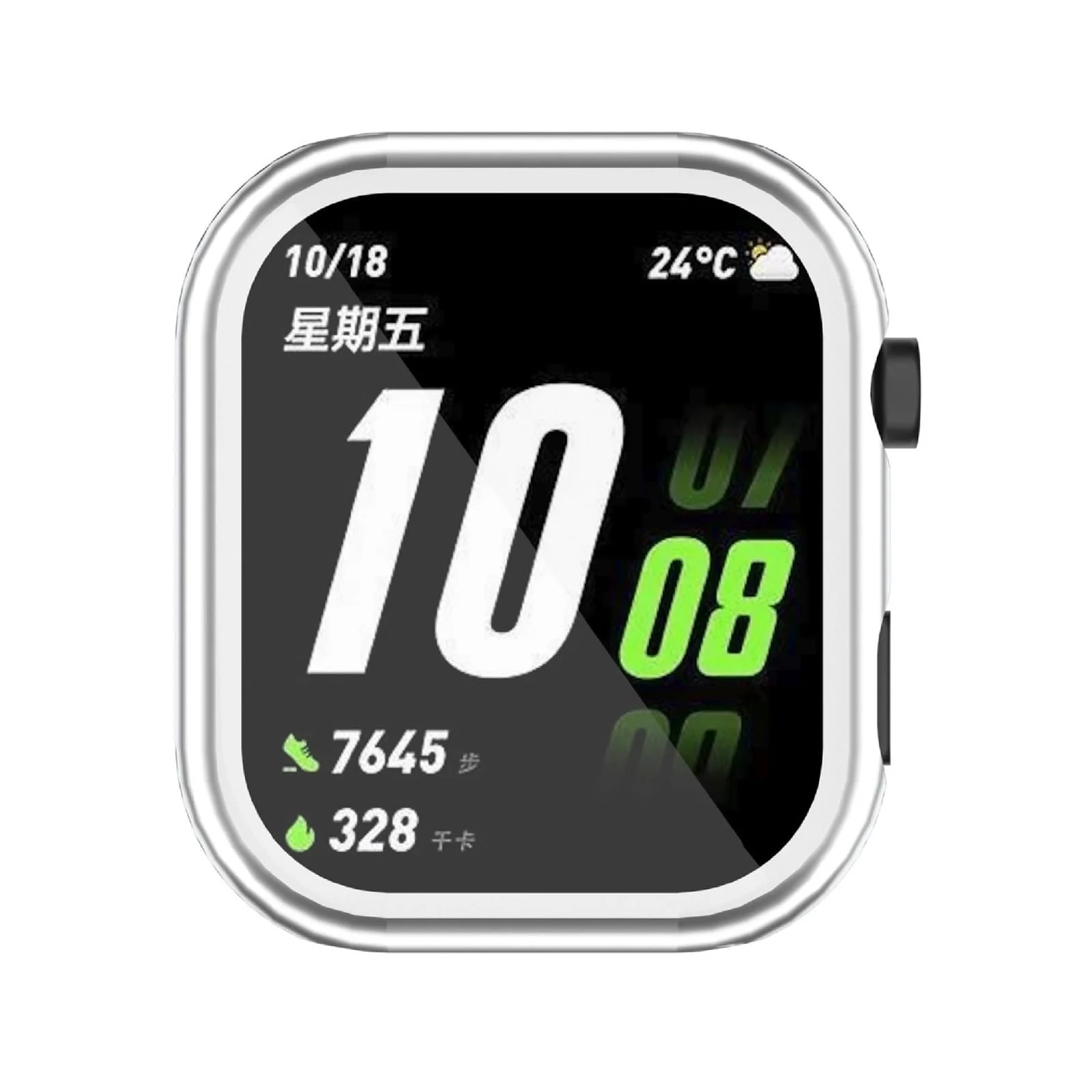 DL3 Mobilak Case Compatible with HONOR Choice Watch 2i Case All-Around with Built-in Screen Protector Watch Soft TPU Shockproof Cover Slim Guard Thin Bumper Shell Protector - Silver