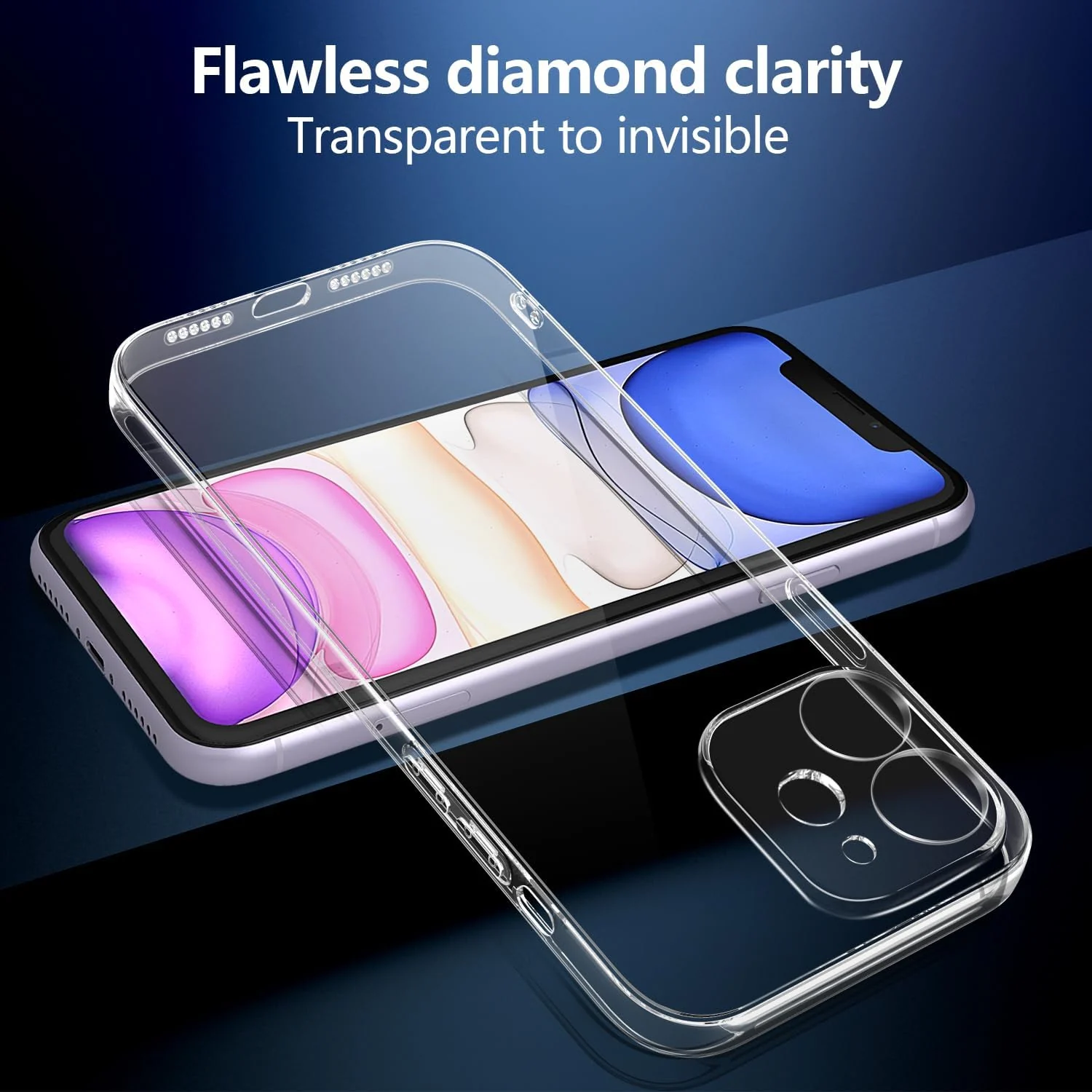DL3 MOBILAK Camera Protective Case Compatible with iPhone Case Transparent, Mobile Phone Case iPhone Thin Soft Silicone Anti-Yellow Protective Case - Clear