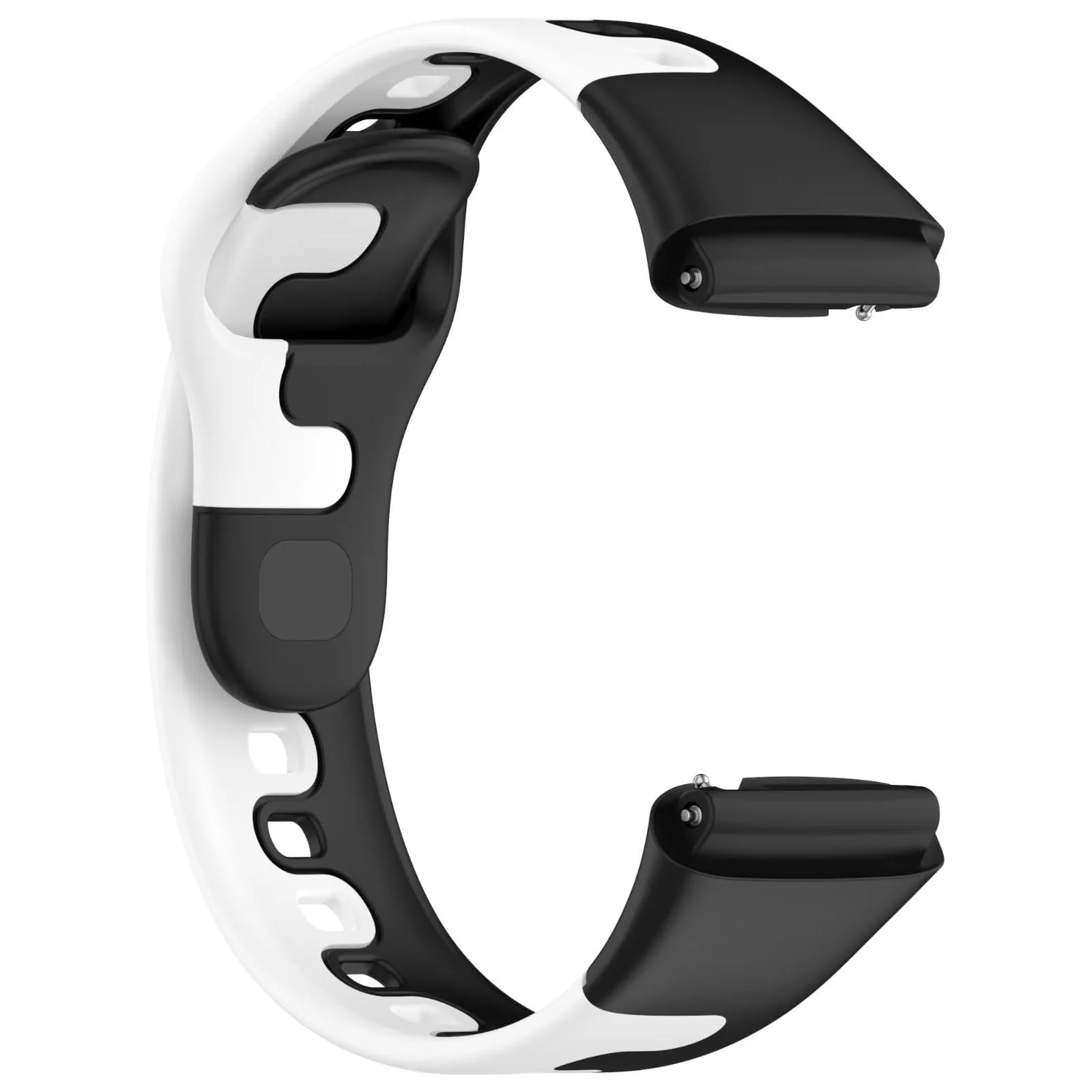 DL3 Mobilak Strap Silicone Compatible With Xiaomi Redmi Watch 3 Active/Redmi Watch 3 Lite, Sport Silicone Watch Band Wrist Strap, Bracelet Wristband Wrist Strap - Black & White