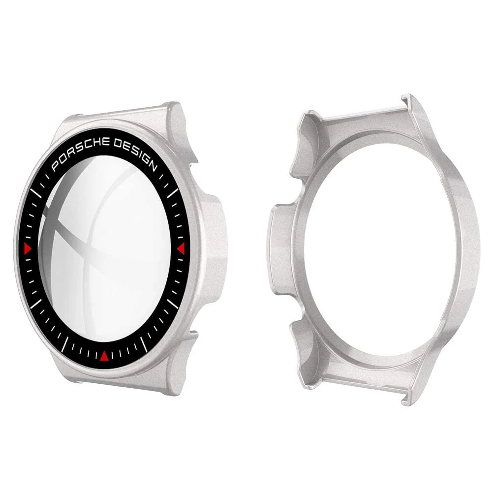 DL3 Mobilak Case Compatible with Huawei Watch GT2 Pro PC Cover with Bezel Tempered Glass Protection, Ultra Thin Full Protection for Huawei Watch GT 2 Pro Protective Case - Silver