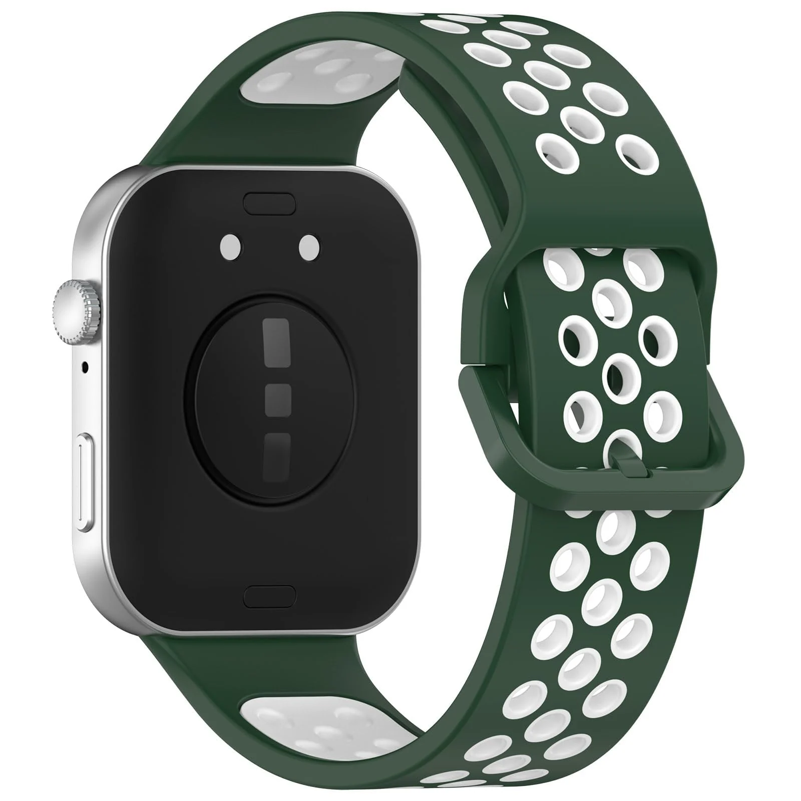 DL3 Mobilak Silicone Strap for Huawei Watch Fit 3, [Breathable] Soft Silicone Sport Wristband Bracelet Replacement Strap, Two-tone Strap, Adjustable Design, for Huawei Watch Fit3 - Green White