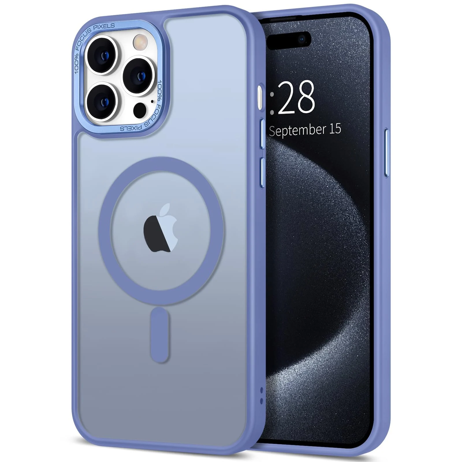 DL3 Mobilak Case for iPhone 15 Pro 6.1-Inch Magnetic Translucent Matte Phone Cases [Compatible with MagSafe] Thin Slim Fit Shockproof Hard Protective Cover for Women Men Girls - Baby Blue