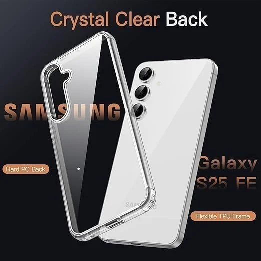 DL3 Mobilak Protective Case Compatible with Samsung Galaxy S25 FE 5G Cover, Mobile Phone Case Thin Soft Silicone Anti-Yellow Protective Case - Clear