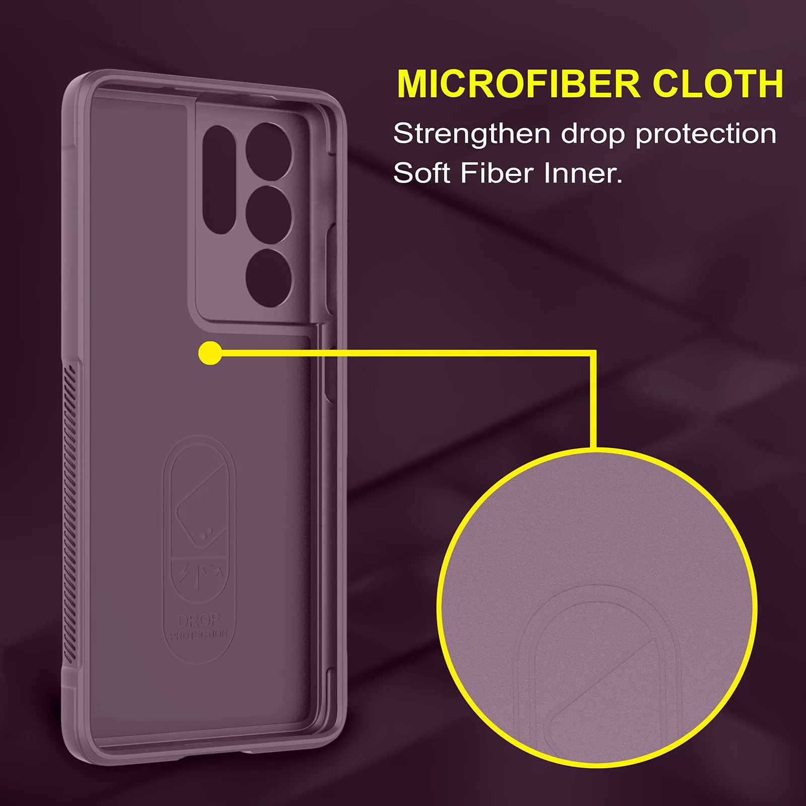 DL3 Mobilak Soft Silicone Protective Case for Samsung Galaxy S21 Ultra with Camera Protection and Shockproof Design - Purple