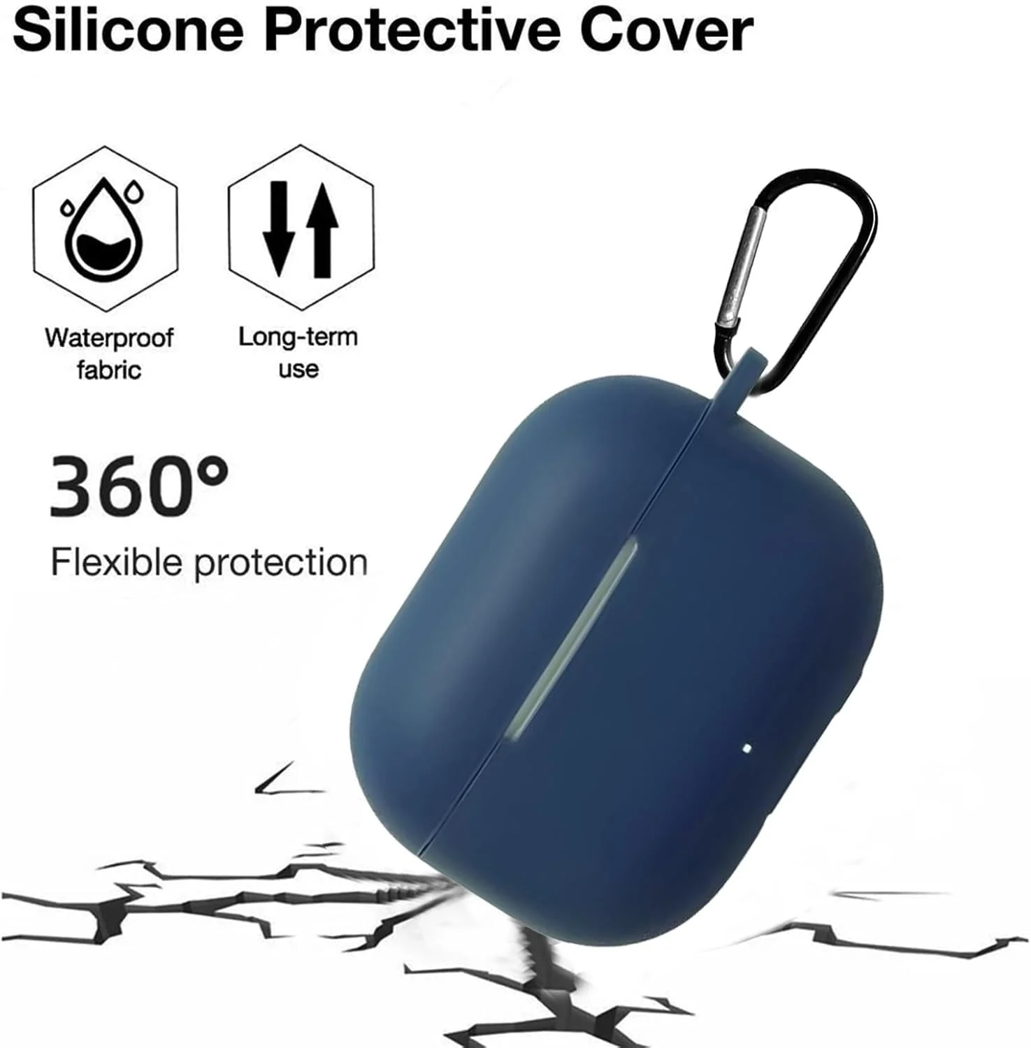 DL3 Mobilak Silicone Case Compatible with HUAWEI FreeBuds SE 4 ANC Earbuds, Soft Silicone Protective Case Cover, Shockproof Sleeve with Carabiner - Blue