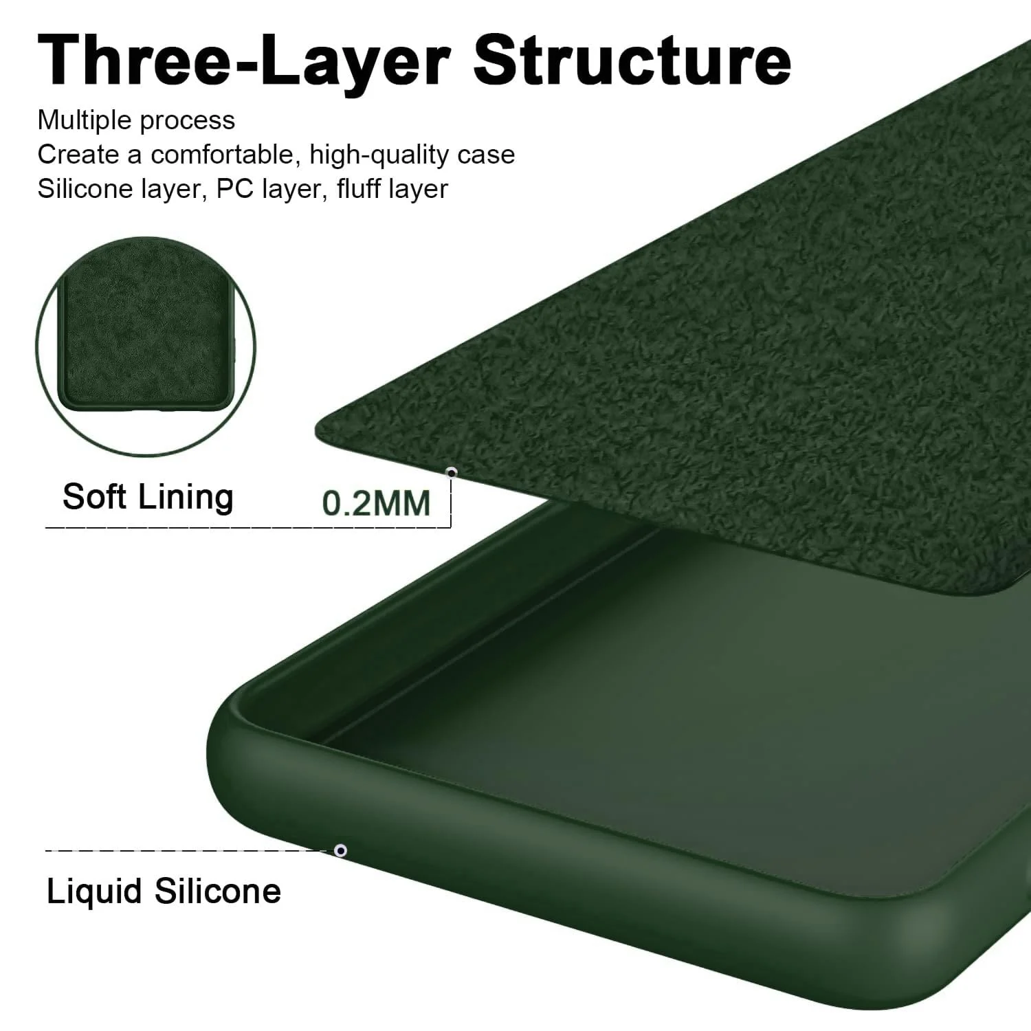 DL3 Mobilak Liquid Silicone Protective Case with Soft Microfiber Lining with Full Camera Protection for Xiaomi Poco X4 Pro 5G - Green