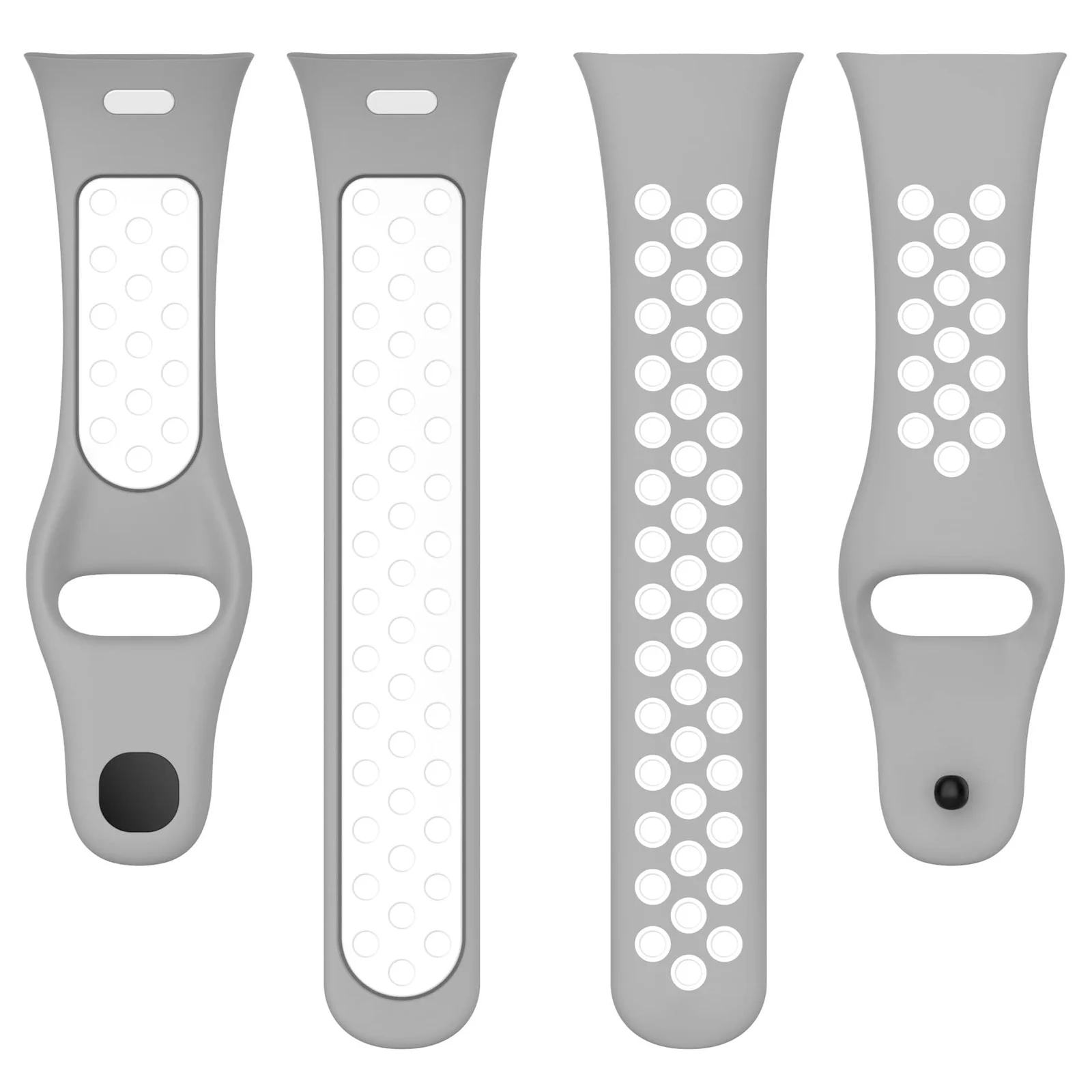 DL3 Mobilak Strap For Xiaomi Redmi Watch 3 (Not for Redmi Watch 3 Lite/Active), [Breathable] Soft Silicone Strap, Two Tone Band, Silicone Replacement Strap - Black