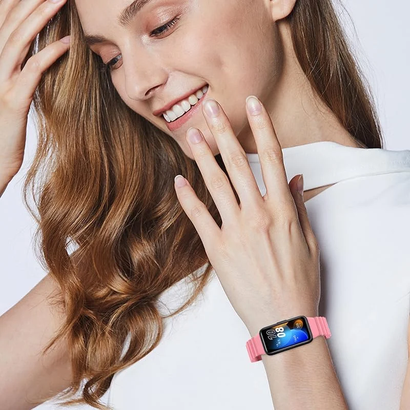 DL3 Mobilak Ocean Band for Huawei Band 8/Huawei Band 9/Huawei Band 10, Adjustable Silicone Stretchy Sport Strap Women Men Replacement Wristband for Huawei Band10/Band9/Band8 - Blue