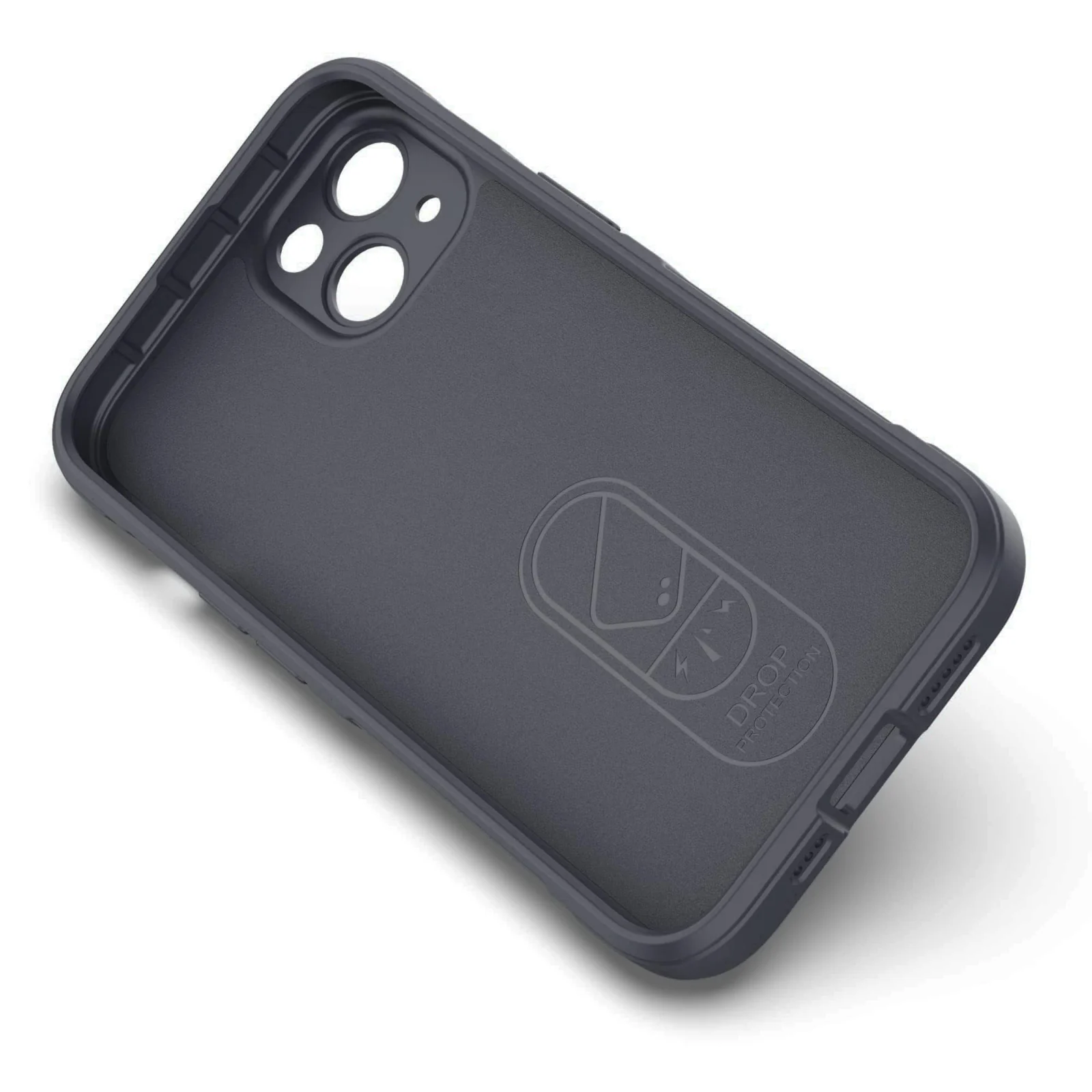DL3 Mobilak Silicone Case for iPhone 15+ Plus 6.7-Inch Heavy Duty Protective [Slim Fit] Shockproof Soft Flexible Protective Design Shock-Absorption TPU Cover With Camera Protection - Dark Gray