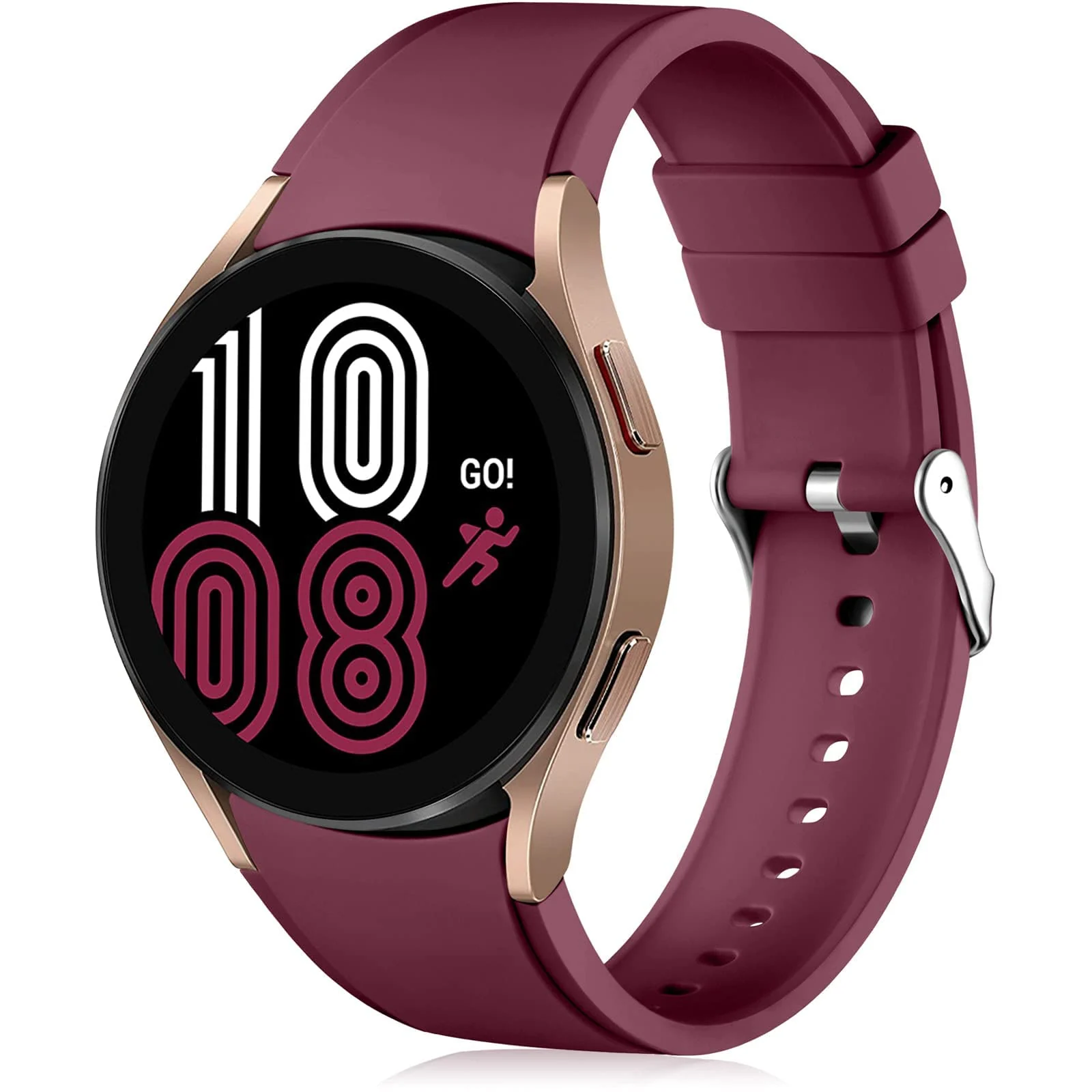 DL3 Mobilak No Gap Bands Compatible with Samsung Galaxy Watch 7 5 4 6 Band 44mm 40mm/Watch 5 Pro 45mm/Galaxy Watch 4 Classic 46mm 42mm Strap,20mm Quick Release Sport Replacement Bands for Women Men - Wine Red