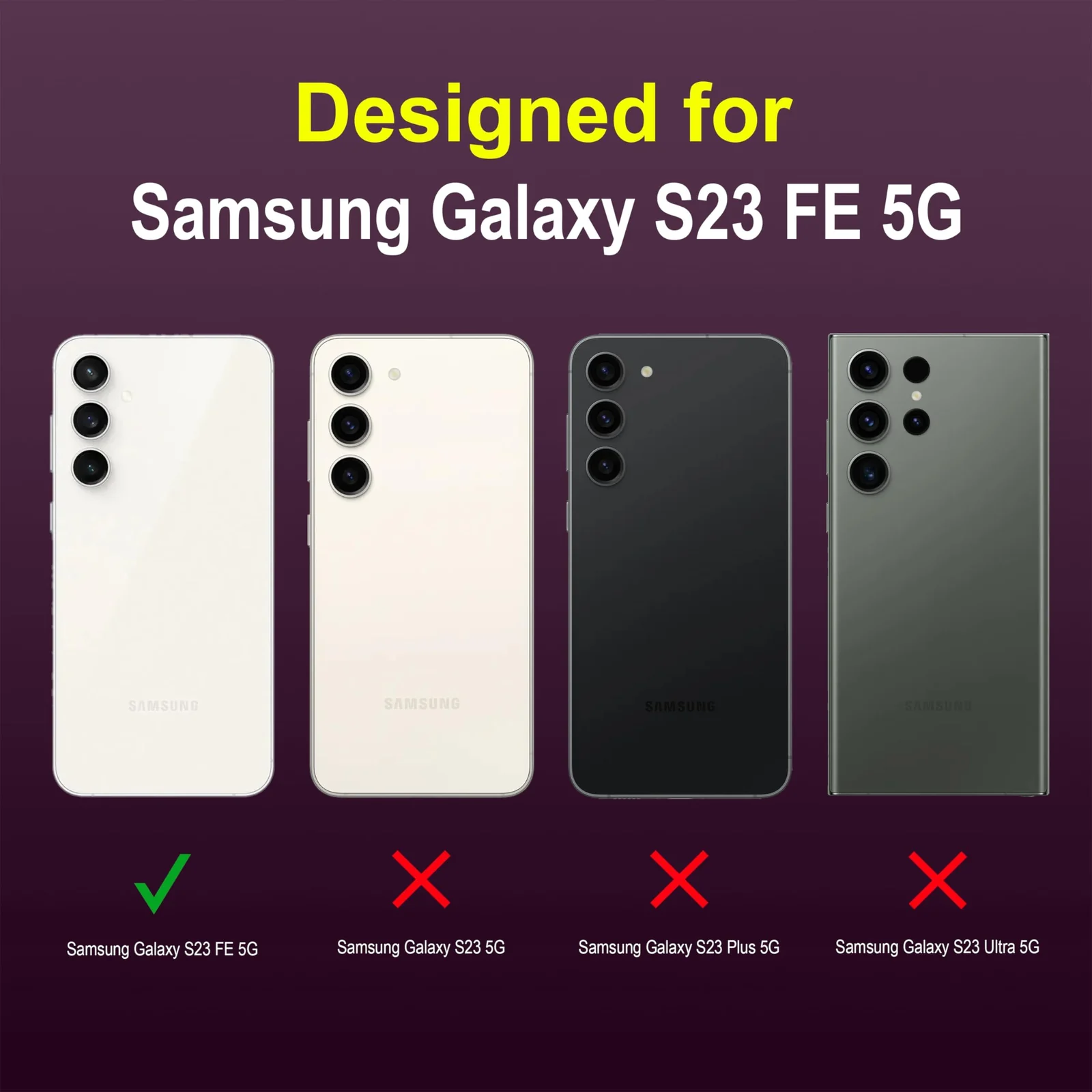 DL3 Mobilak Soft Silicone Protective Case for Samsung Galaxy S23 FE 5G with Camera Protection and Shockproof Design - Purple