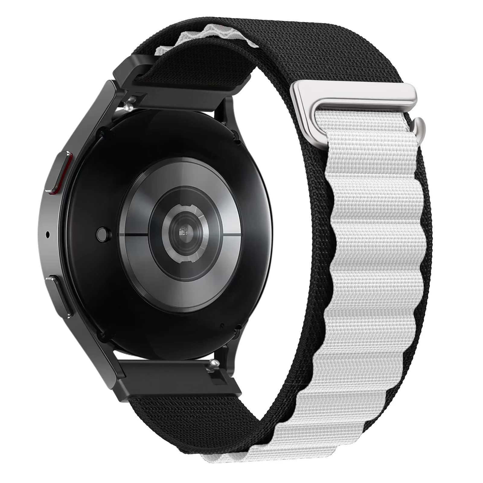 DL3 Mobilak Alpine Loop Band Sport Nylon 22MM For Samsung Galaxy Watch 3 45mm/Watch 46mm/Gear S3/Huawei watch GT4 46MM/GT3 46MM/Watch 3&4/Watch 3&4 Pro/GT2E/GT2 Pro/GT2 46MM/Amazfit GTR 2/2e/3/3 Pro/4 - Black White