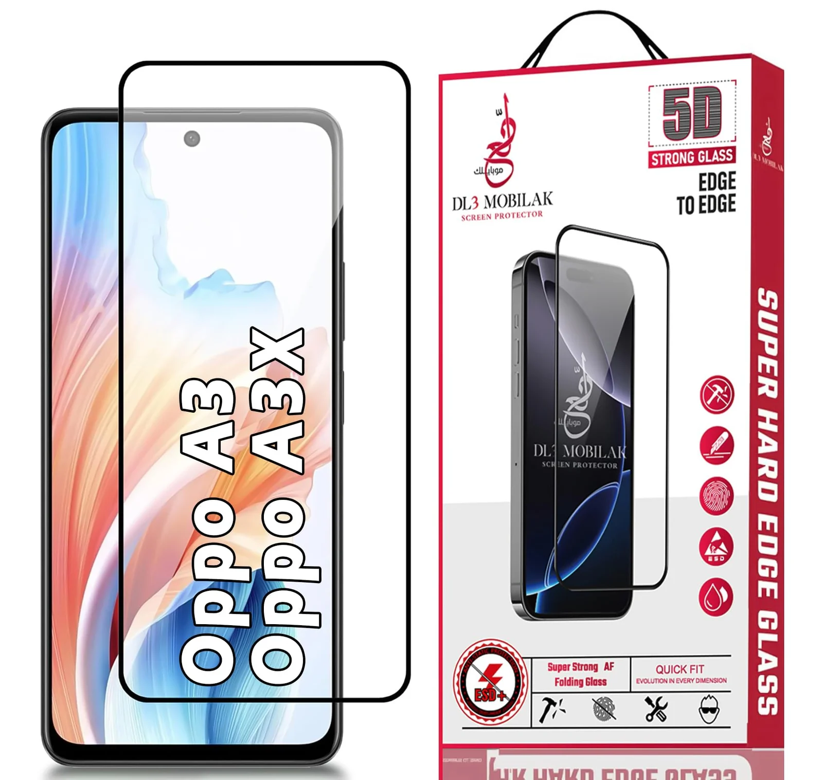DL3 Mobilak for OPPO A3 / OPPO A3x Tempered Glass Screen Protector, 9H Hardness Anti-Scratch Tempered Glass flim, Case Friendly, Anti-Scratch - Clear