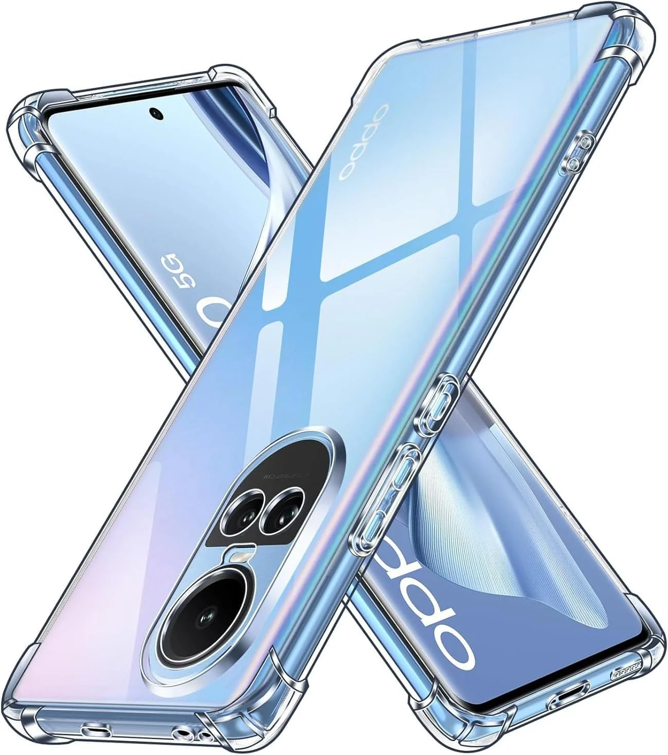 DL3 Mobilak Case Compatible with Reno 10 5G & 10 Pro 5G, Cover Silicone TPU Gorilla Anti-shock Protector Camera Shockproof Corners - Clear
