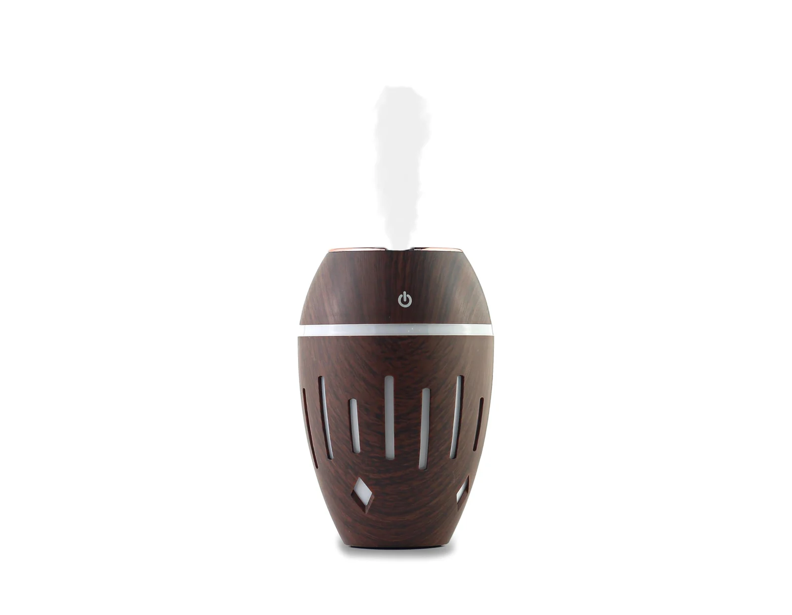 Mobigon Wood Cool Mist Ultrasonic Humidifier for Room Moisture, Aroma Diffuser for Home, 300ml Essential Oil Diffuser with 7 Colorful Night Light, Auto Shut-Off, Home, Office, car - F.Dark Brown