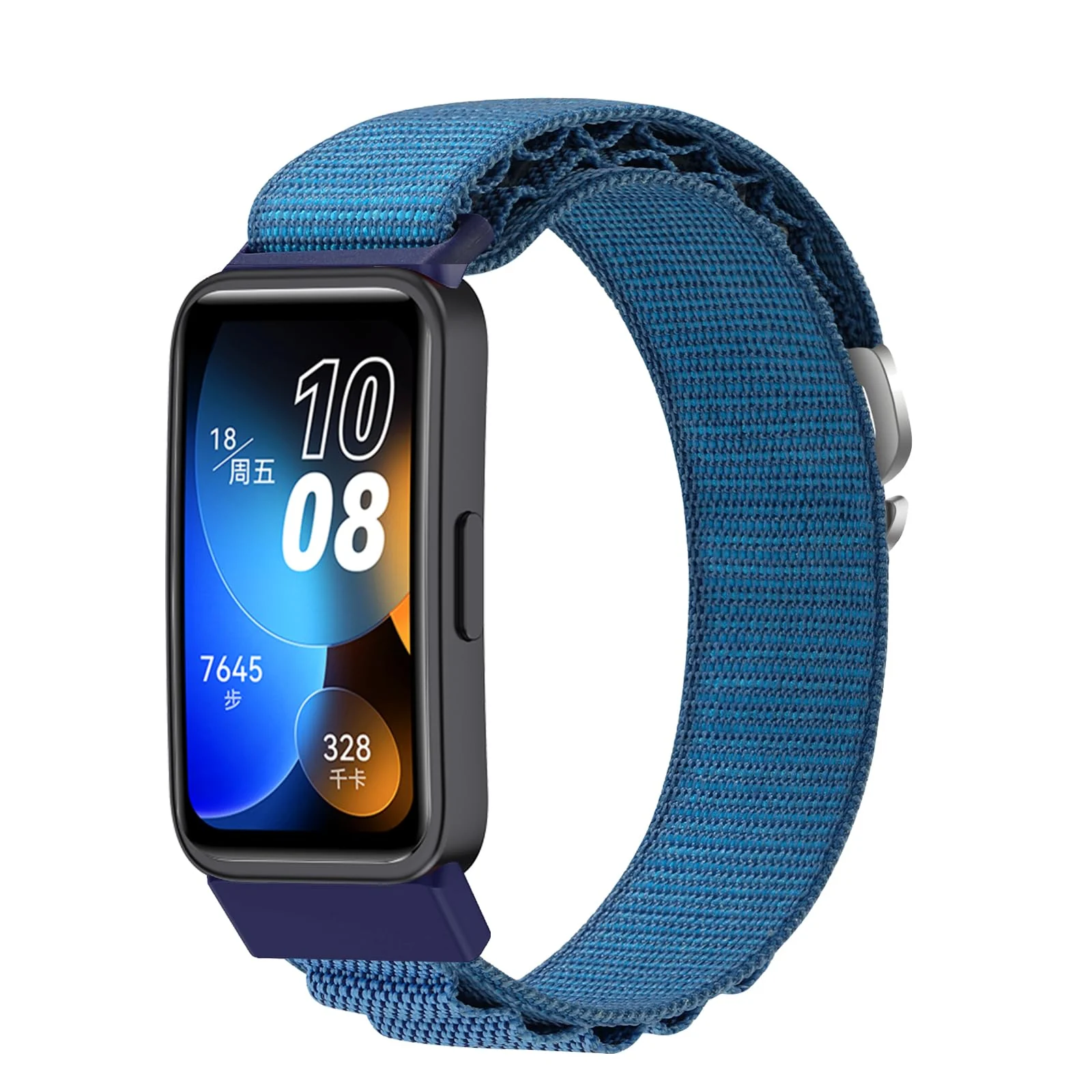 DL3 Mobilak Alpine Loop Band for Huawei Band 9 / Huawei Band 8, Women Men Nylon Sport Solo Loop Rugged Wristband with G‑Hook For Huawei Band 8/Band 9 - Blue