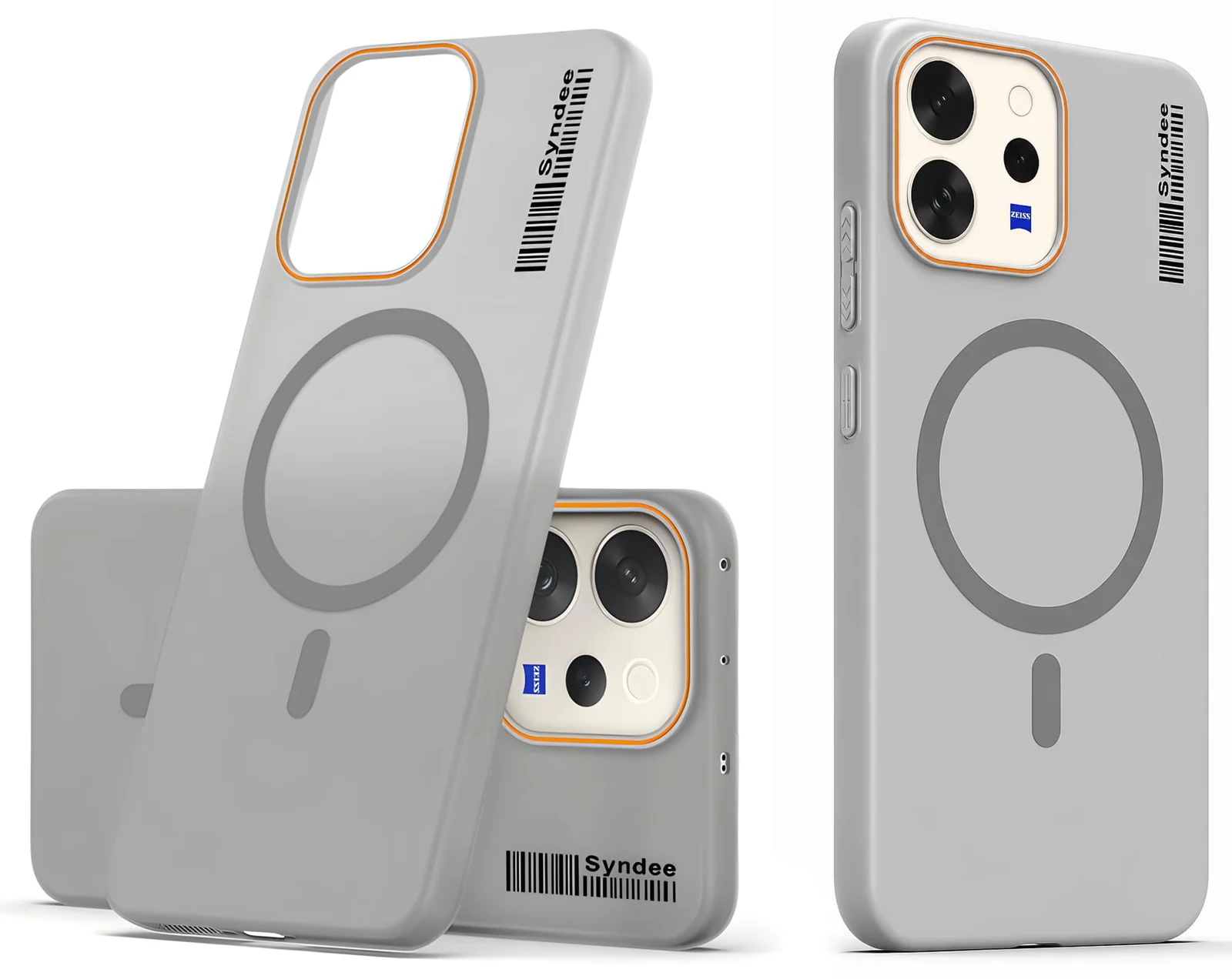 DL3 Mobilak Translucent Matte Case for vivo V70 5G / vivo V70 Elite 5G, Compatible with MagSafe accessories, Shock-absorbing protection, Integrated ring holder - Gray