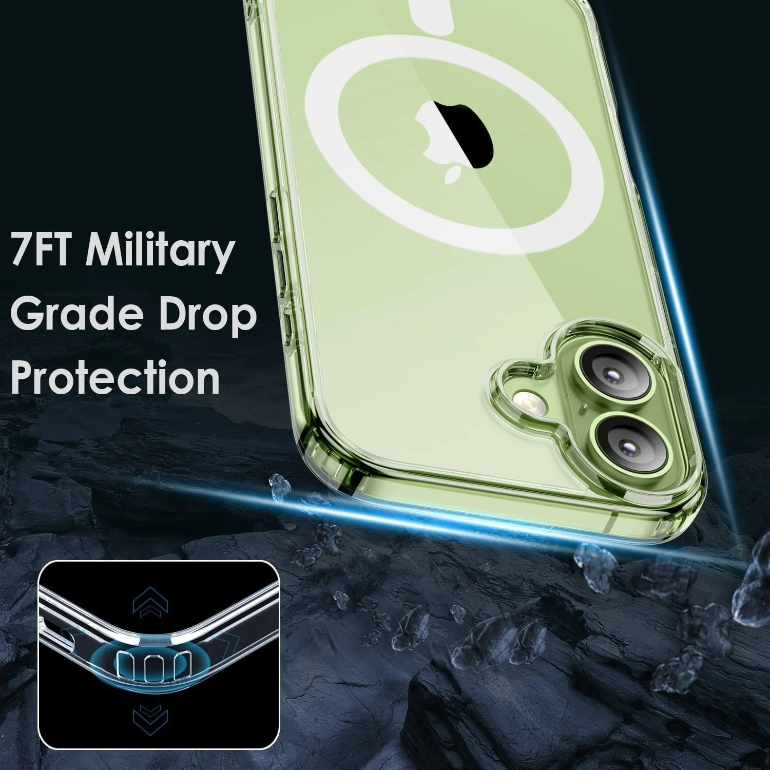 DL3 MOBILAK for iPhone 17 Case Clear [Compatible with MagSafe] Slim Magnetic Clear Bumper Case