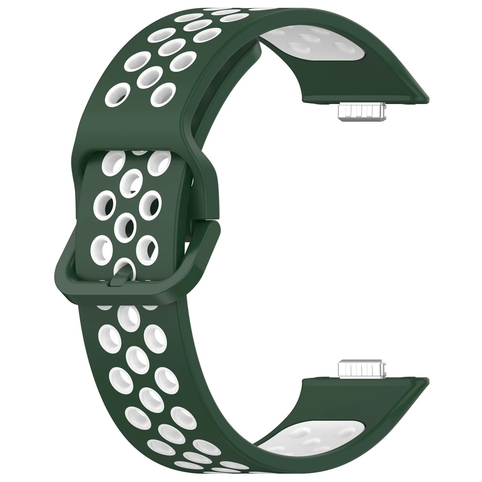 DL3 Mobilak Silicone Strap for Huawei Watch Fit 3, [Breathable] Soft Silicone Sport Wristband Bracelet Replacement Strap, Two-tone Strap, Adjustable Design, for Huawei Watch Fit3 - Green White