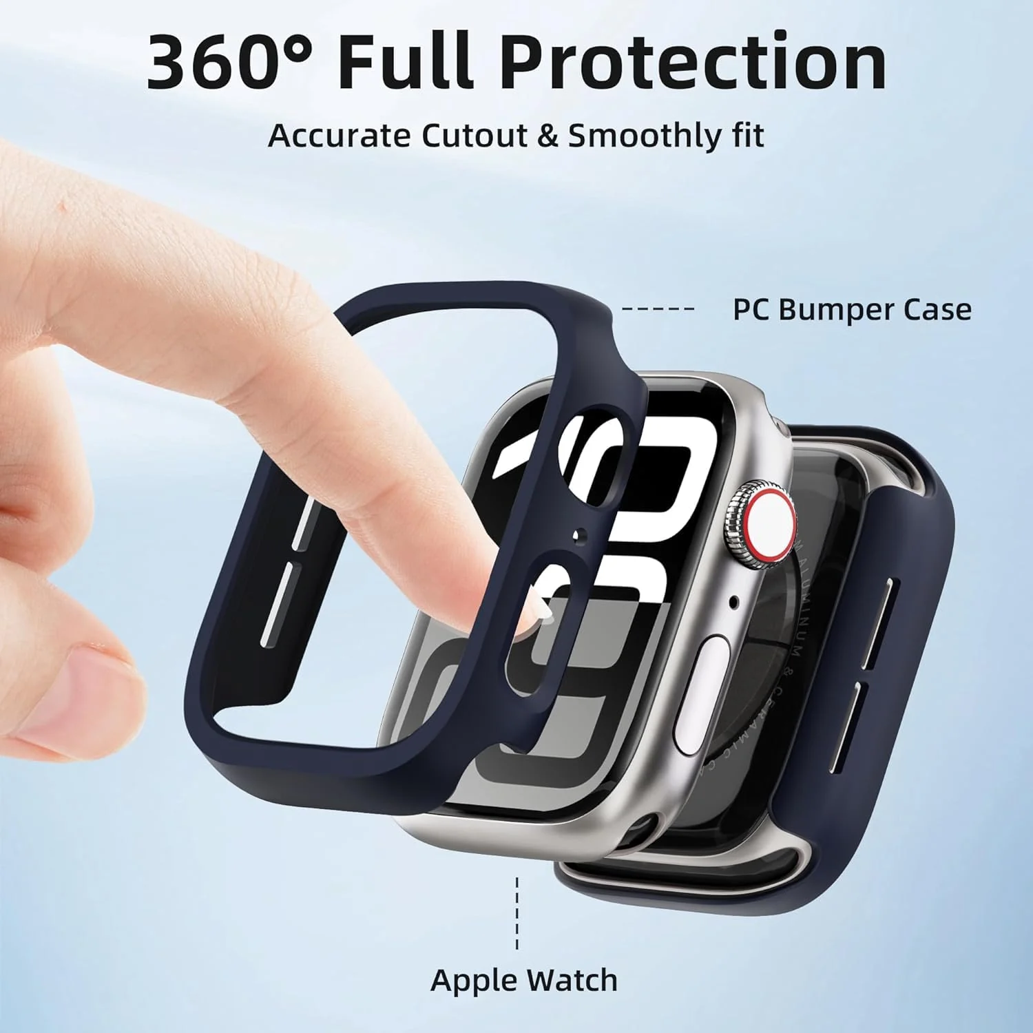 DL3 Mobilak [NO Screen Protector] Bumper Case for Apple Watch Series 10 46mm, Slim Thin Shockproof Bumper Cover, Hard PC Protective Frame All-Around Edge for iWatch 10 46 mm Accessories - Blue