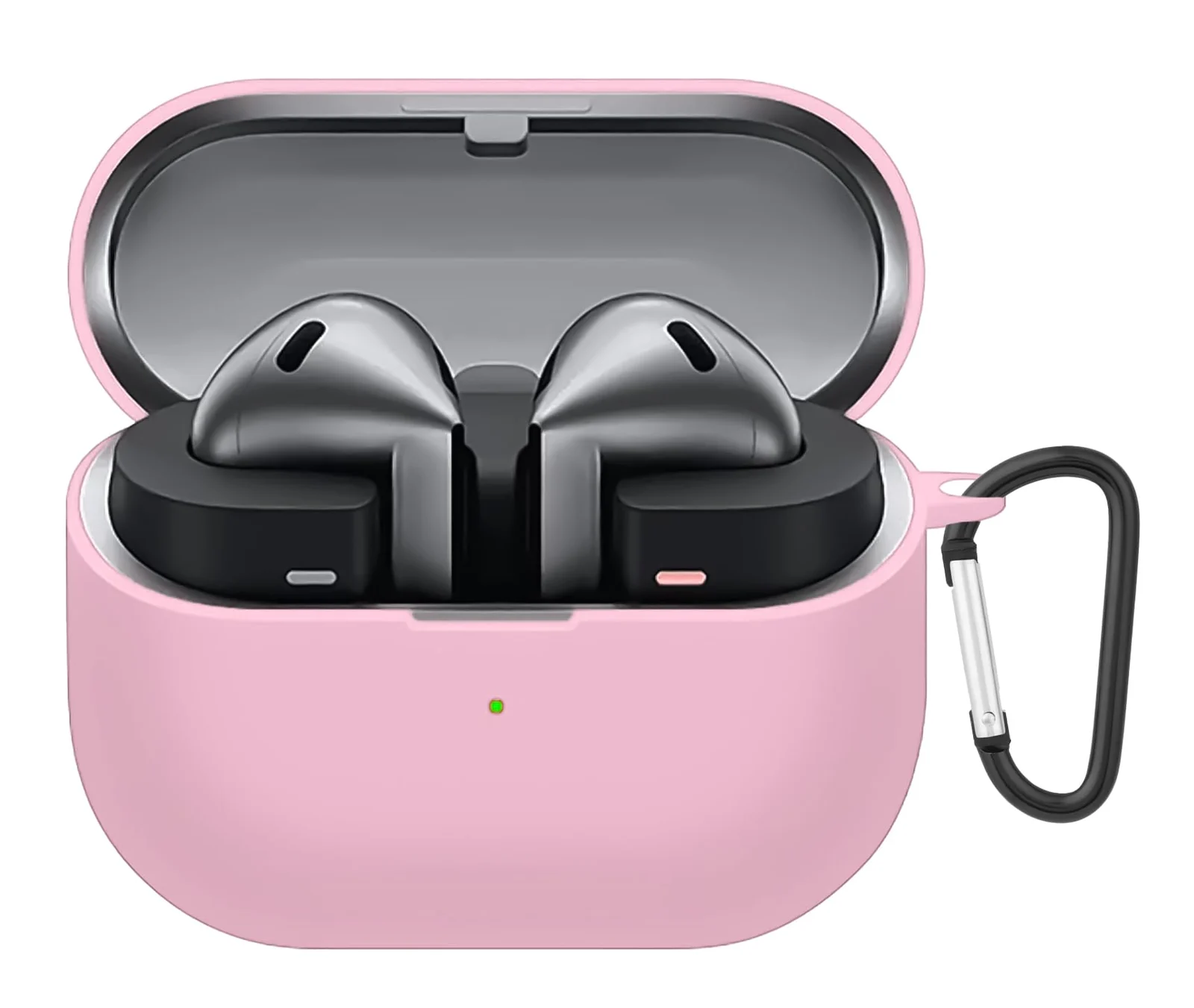 DL3 Mobilak Compatible with Samsung Galaxy Buds3 FE/Galaxy Buds 3 FECase Cover, Soft Silicone Shockproof Protective Case Wireless Earbuds with Carabiner, Front LED Visible