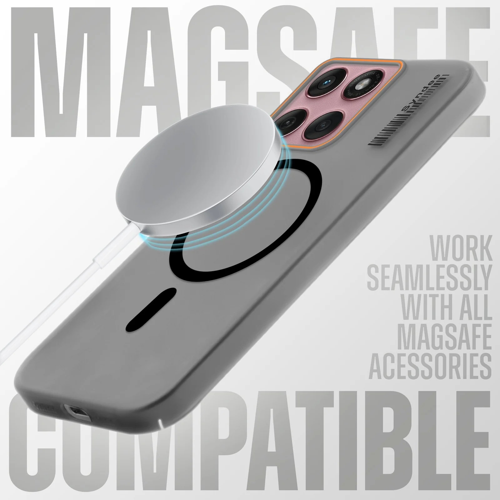 DL3 Mobilak Hard PC Frosted Translucent Case for Motorola Moto Edge 60 Fusion 5G / Edge 60 5G, Elegant White Back Cover, Compatible with MagSafe Magnetic Accessories, Anti-Scratch Protection - Black