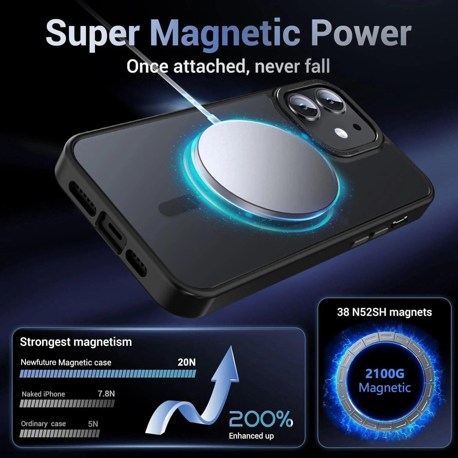 DL3 Mobilak Case for iPhone 11 (6.1 inch) Case Magnetic Translucent Matte Phone Cases [Compatible with MagSafe] Thin Slim Fit Shockproof Hard Protective Cover for Men Girls - Black