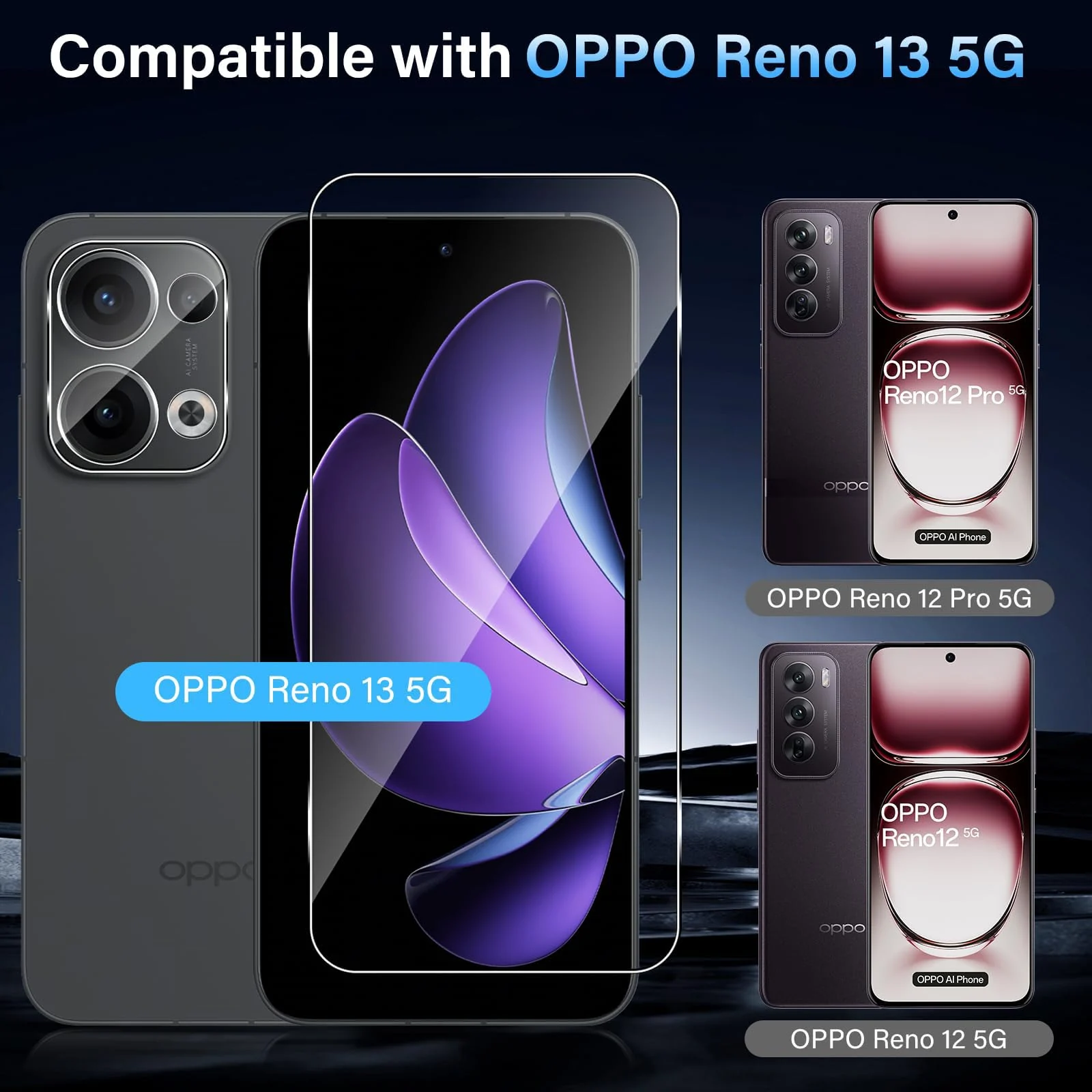 DL3 Mobilak for OPPO Reno 13 5G / OPPO Reno13 5G Tempered Glass Screen Protector, 9H Hardness Anti-Scratch Tempered Glass flim, Case Friendly - Clear
