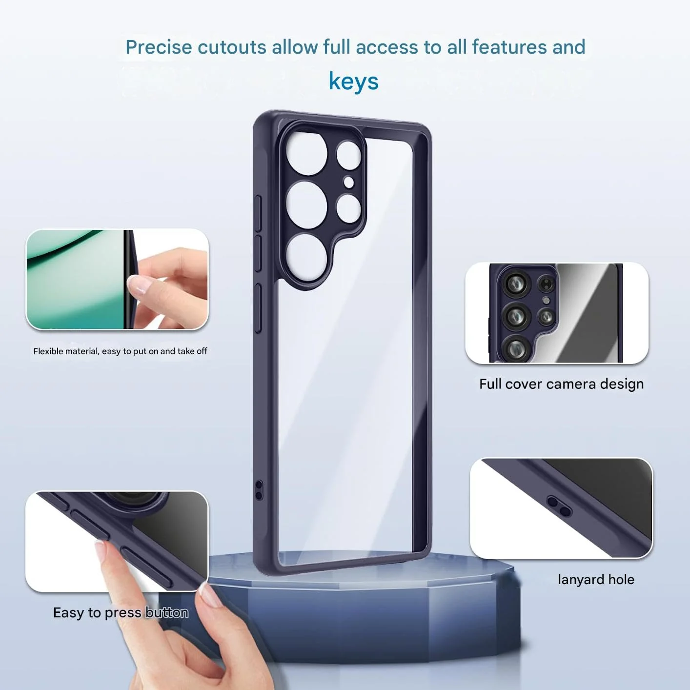 DL3 Mobilak Clear TPU Case for Samsung Galaxy S25 Ultra 5G, Camera protection, Shock-absorbing protection, Scratch-resistant surface - Purple