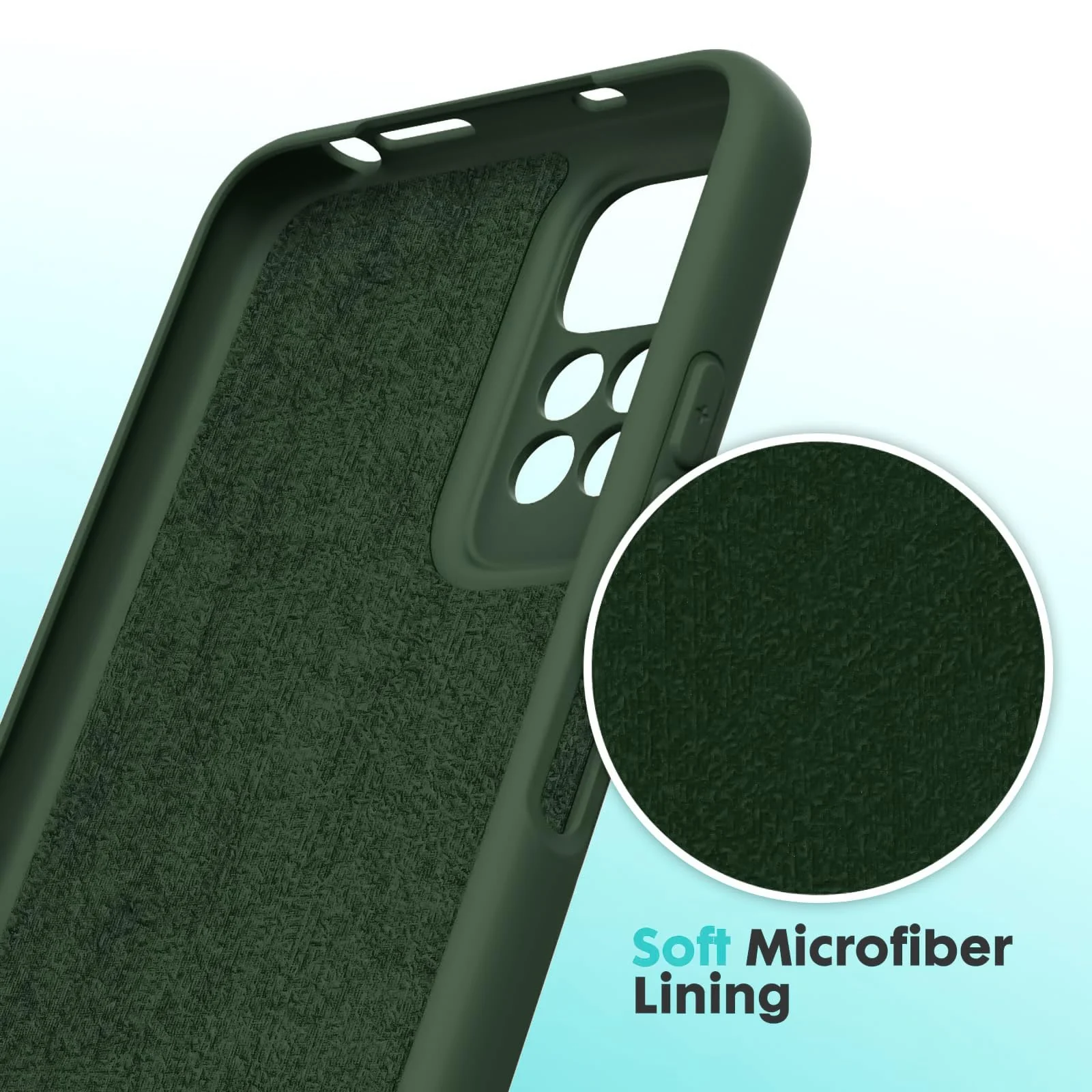 DL3 Mobilak Liquid Silicone Protective Case with Soft Microfiber Lining with Full Camera Protection for Xiaomi Redmi Note 12 Pro 4G / Redmi Note 11 Pro 4G&5G - Green