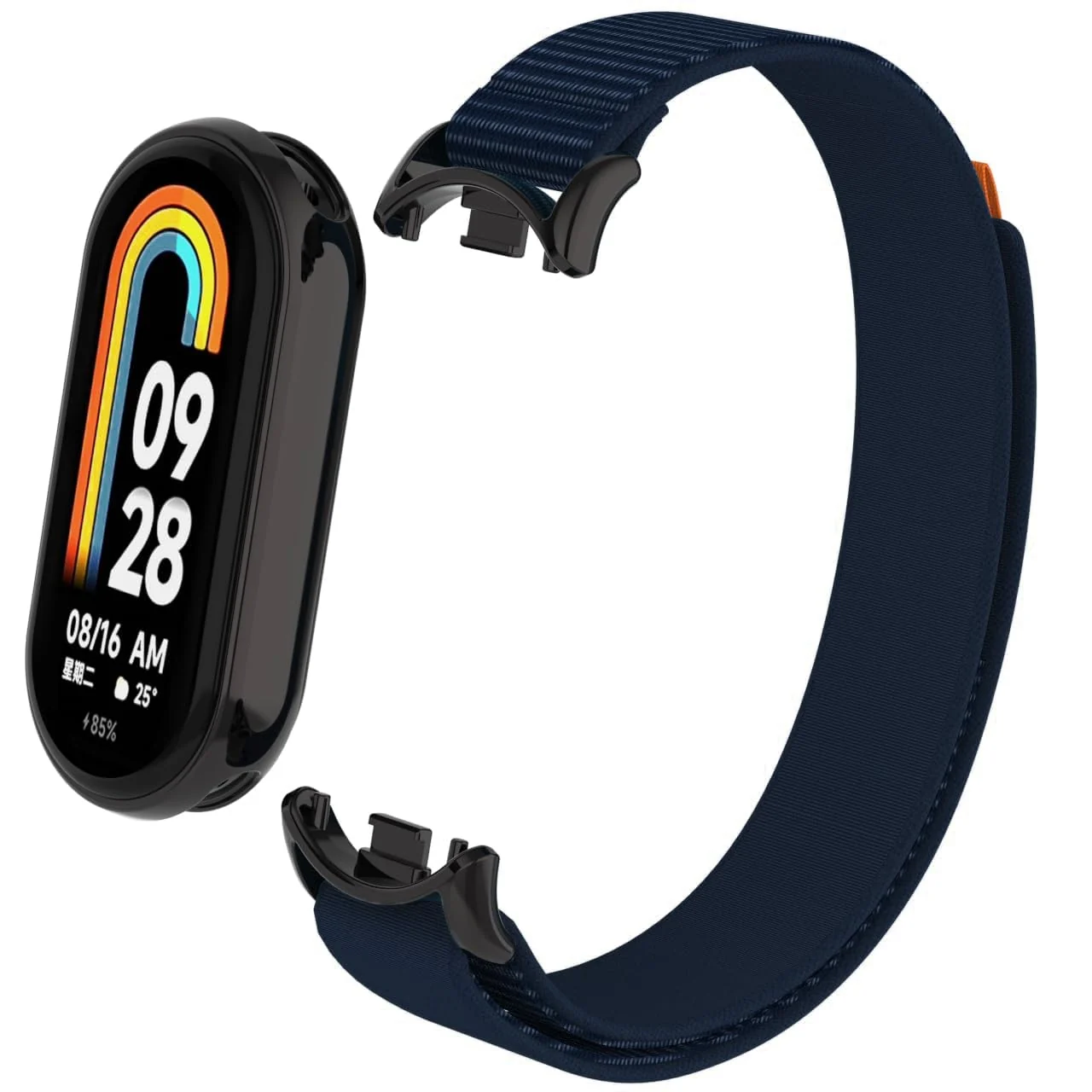 DL3 Mobilak Sport Bands Nylon For Xiaomi Mi Band 10/9/8 Men Women, Adjustable Elastic Breathable Soft Stretchy Wristband Loop Replacement Strap for Xiaomi Smart Band 8/9/10 - Blue