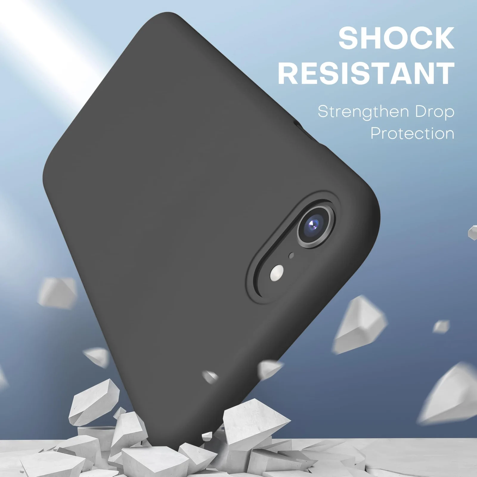 DL3 Mobilak Liquid Silicone Protective Case for iPhone SE 2022, SE 2020, iPhone 7, iPhone 8 with Camera Protection and Microfiber Lining - Gray