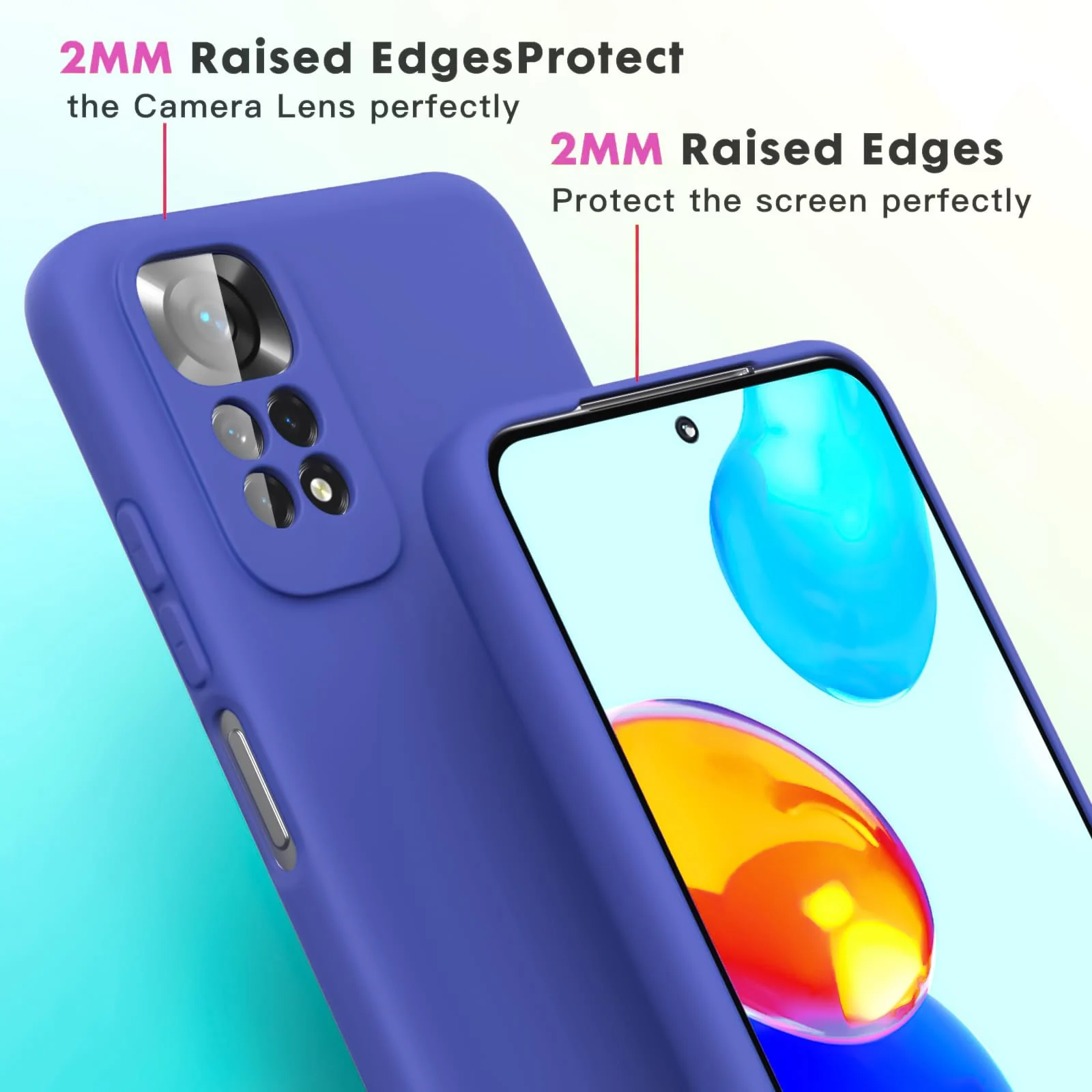DL3 Mobilak Liquid Silicone Protective Case with Soft Microfiber Lining with Full Camera Protection for Xiaomi Redmi Note 12 Pro 4G / Redmi Note 11 Pro 4G&5G - Light Blue